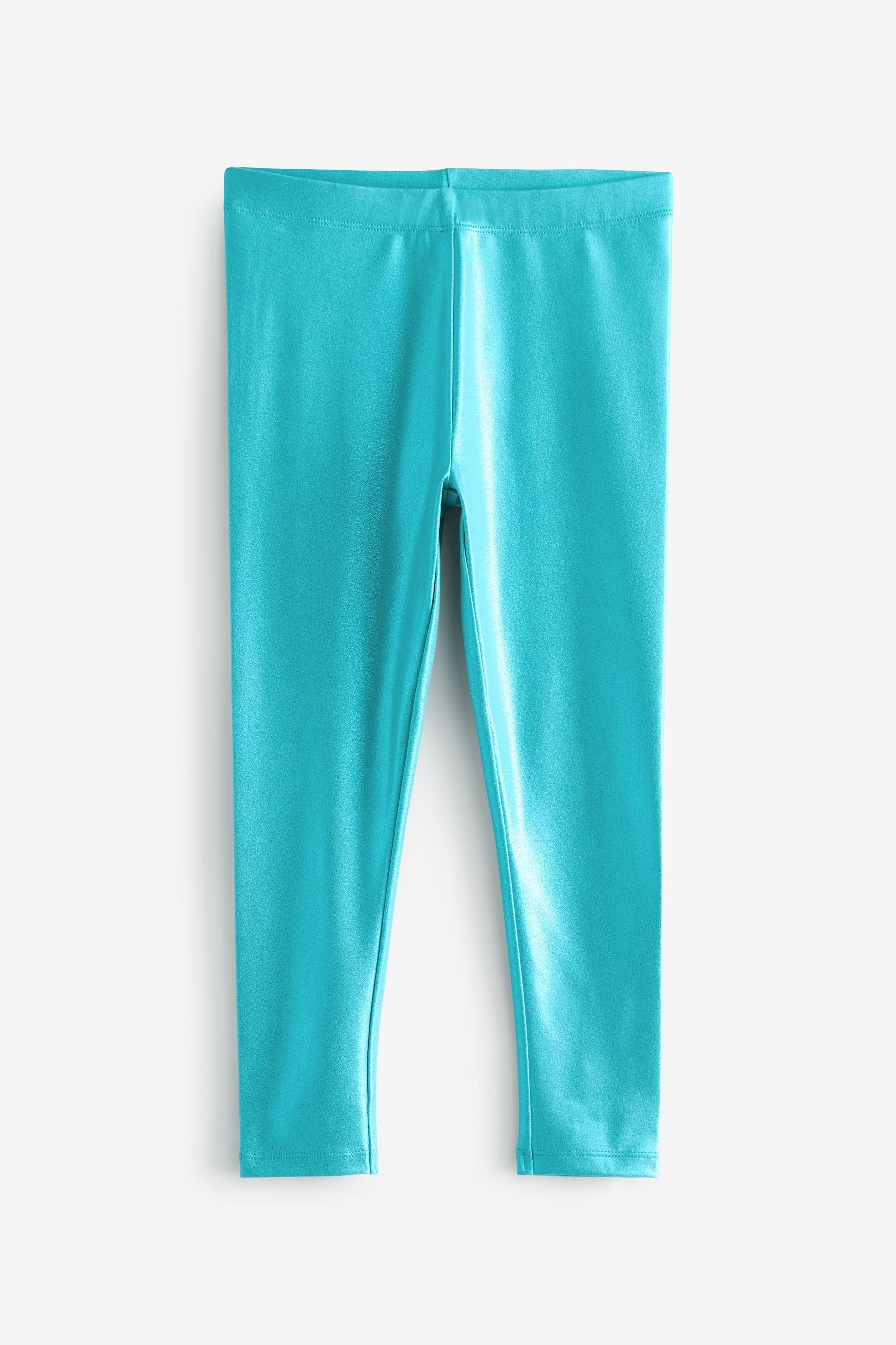 Blue Metallic Foil Shiny Leggings (3-16yrs)