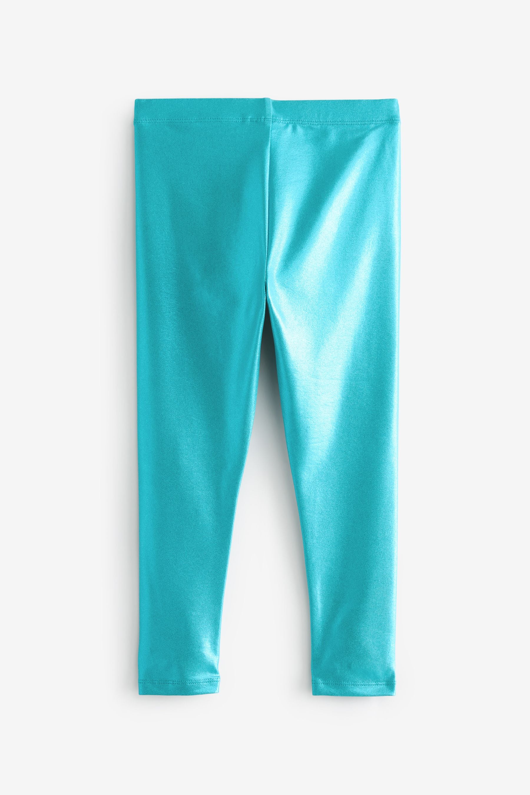 Blue Metallic Foil Shiny Leggings (3-16yrs)