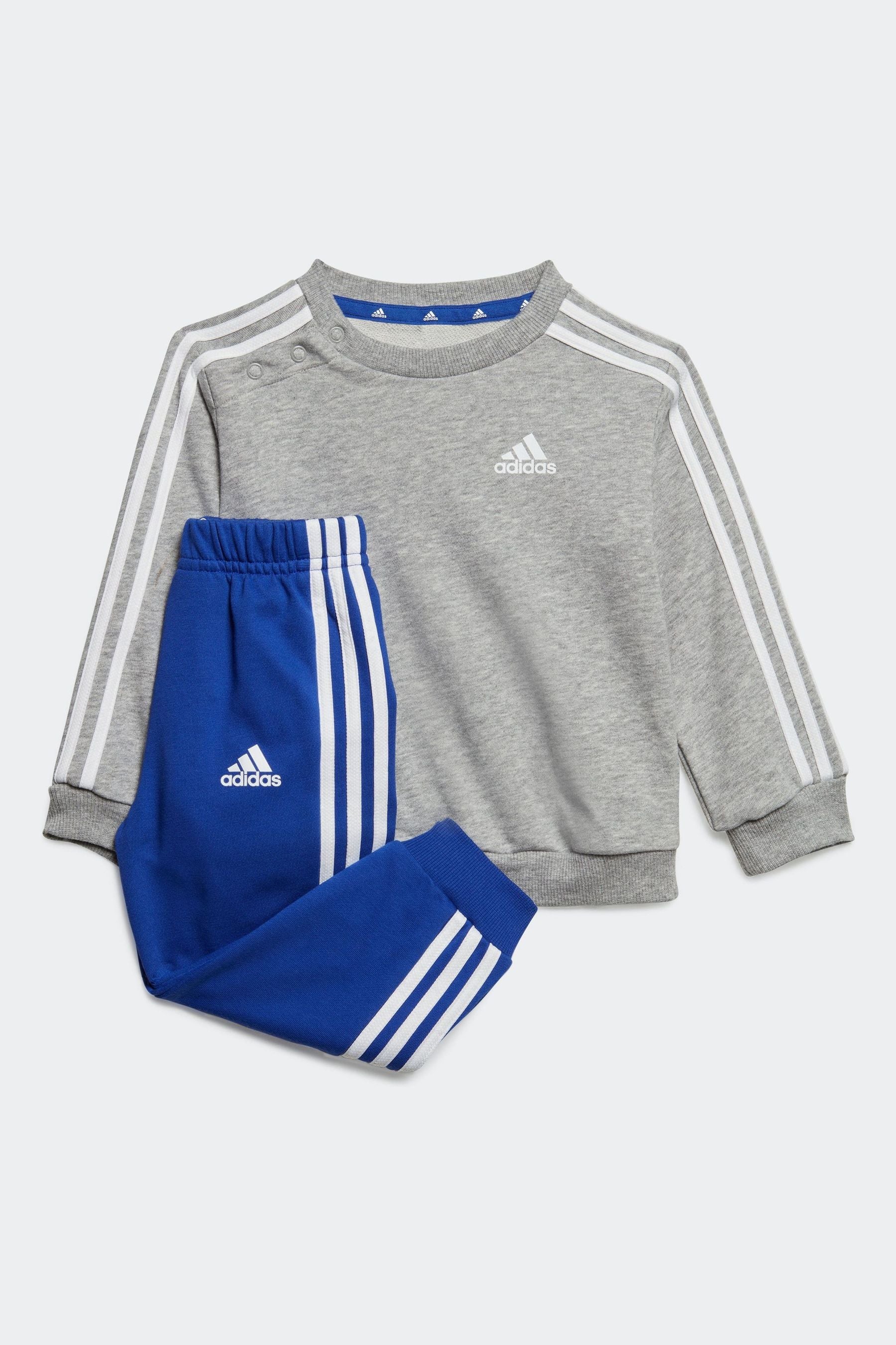 Grey adidas Infant Sportswear Essentials 3-Stripes Jogger Set