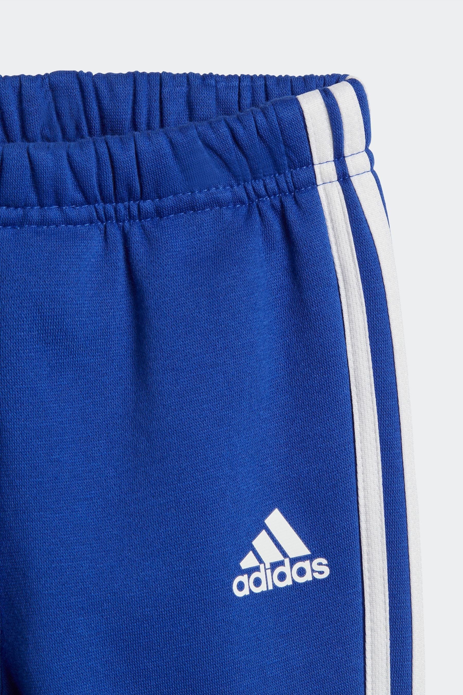 Blue/Grey adidas Kids Tiberio 3-Stripes Colorblock Fleece Tracksuit