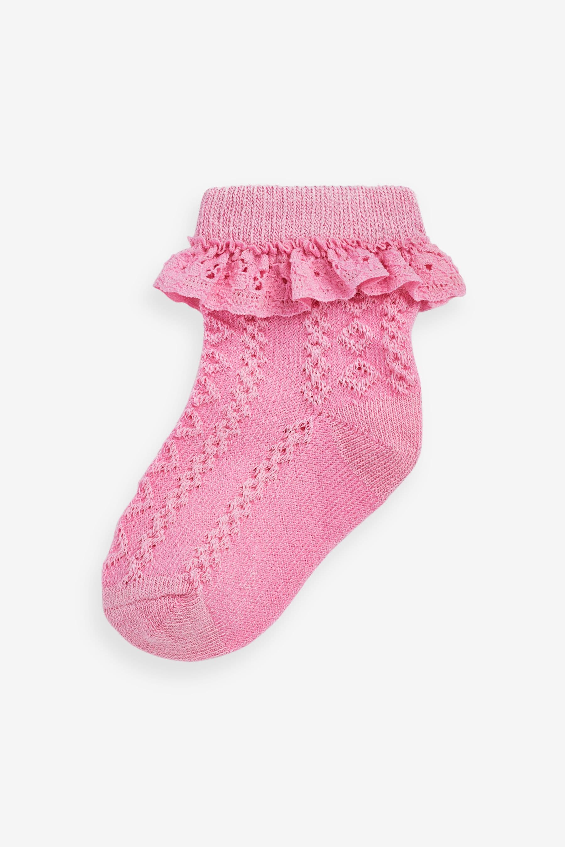 Pastel Lace Baby Socks 7 Pack (0mths-2yrs)