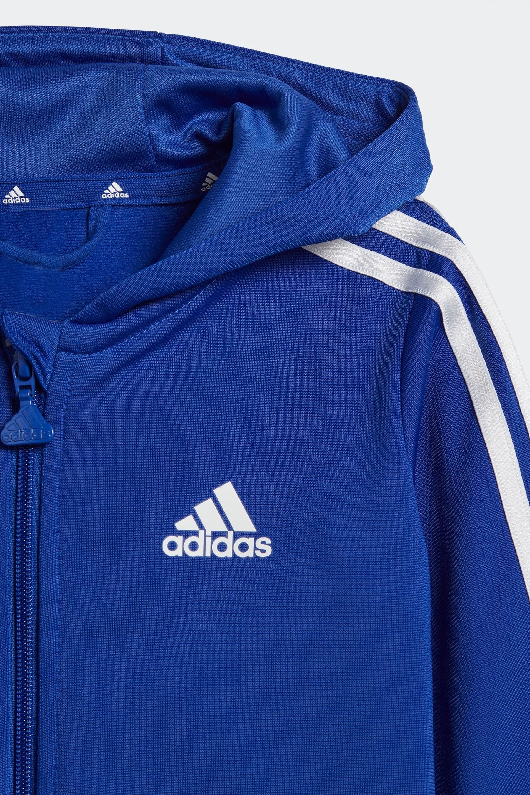 Blue adidas Sportswear Essentials Shiny Hooded Tracksuit