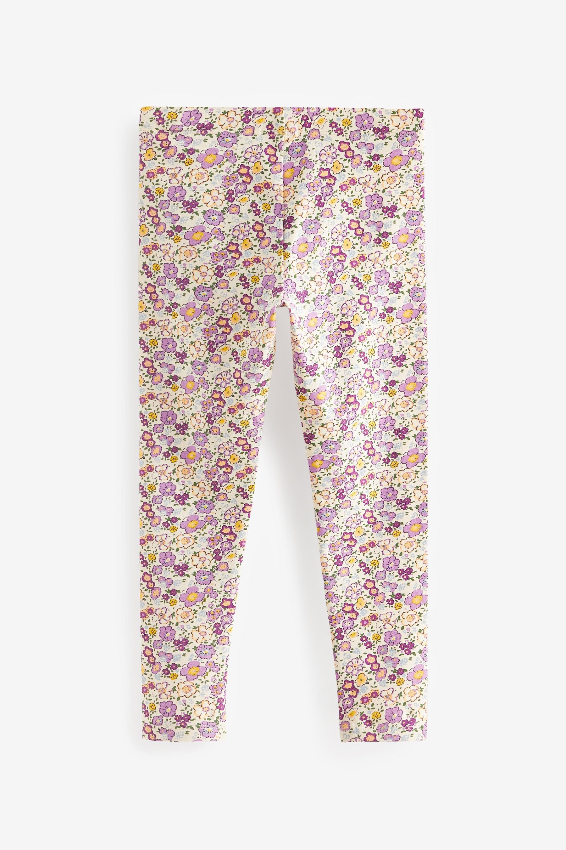 Pink/Charcoal Grey Floral Print Leggings 5 Pack (3-16yrs)