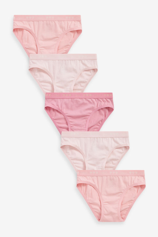 Pink Heart Elastic Character Briefs 5 Pack (3-16yrs)