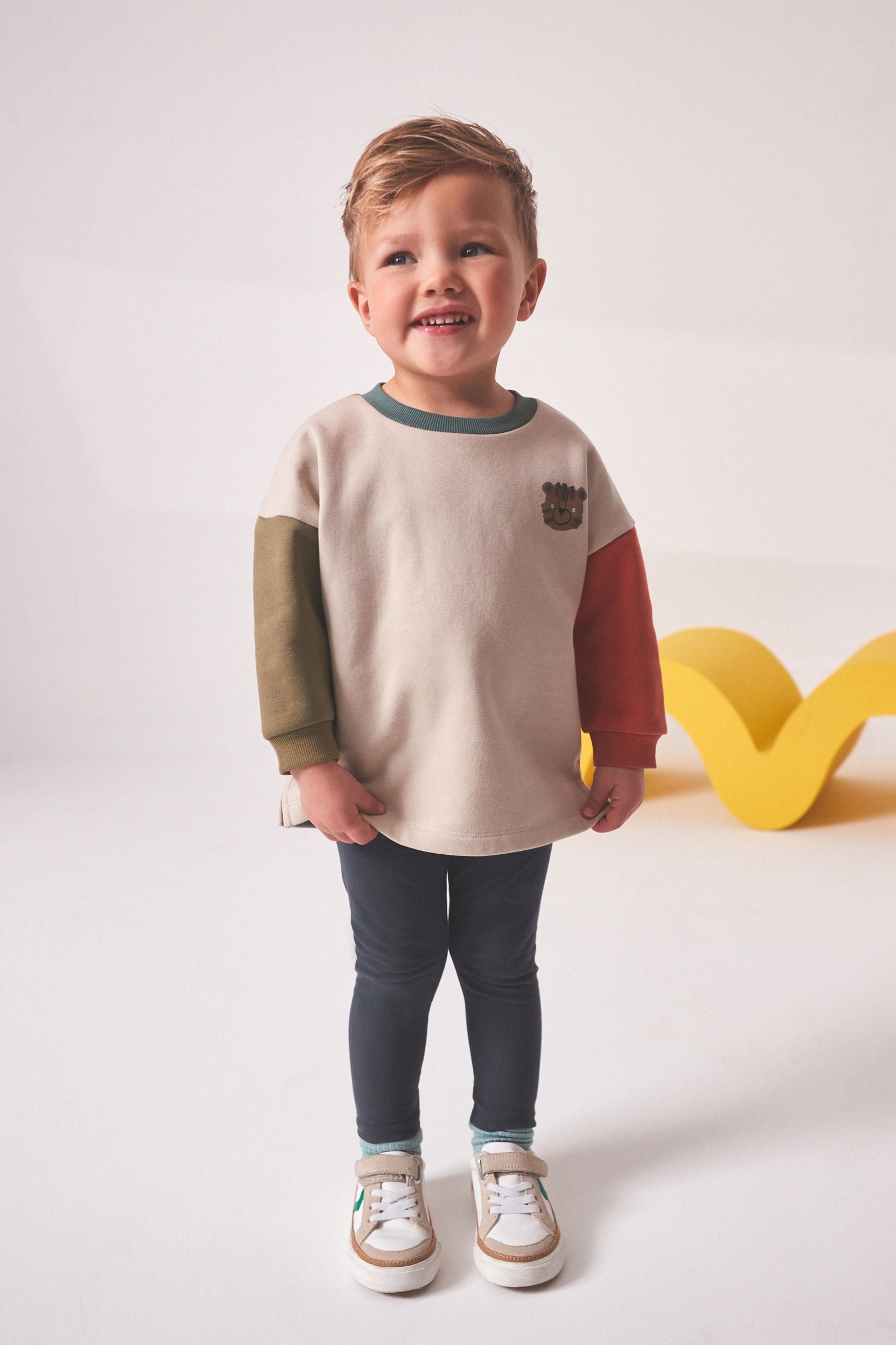 Stone Coloublock Character Sweatshirt and Legging Set (3mths-7yrs)