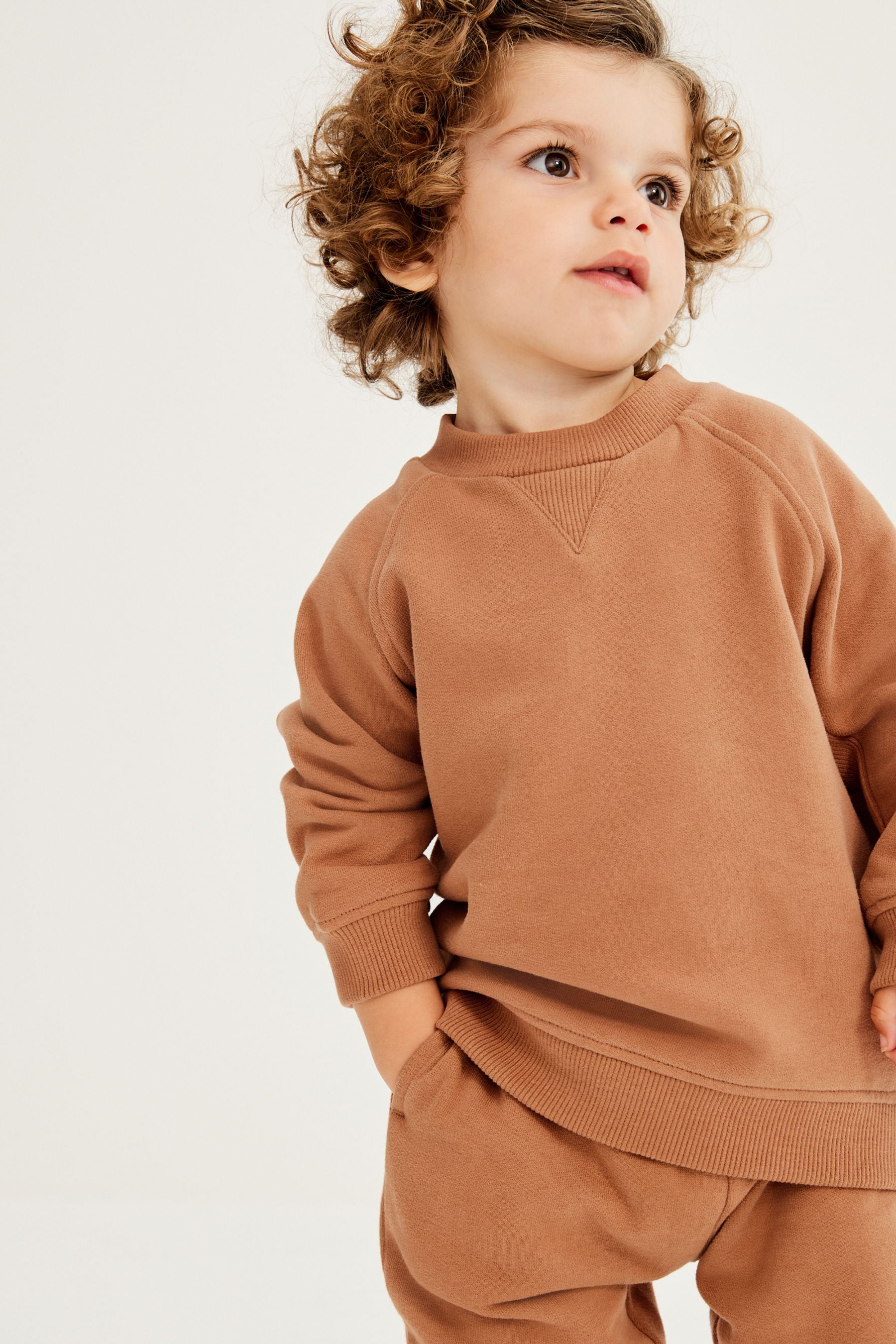 Tan Brown Sweatshirt and Joggers Oversized Soft Touch Jersey (3mths-7yrs)