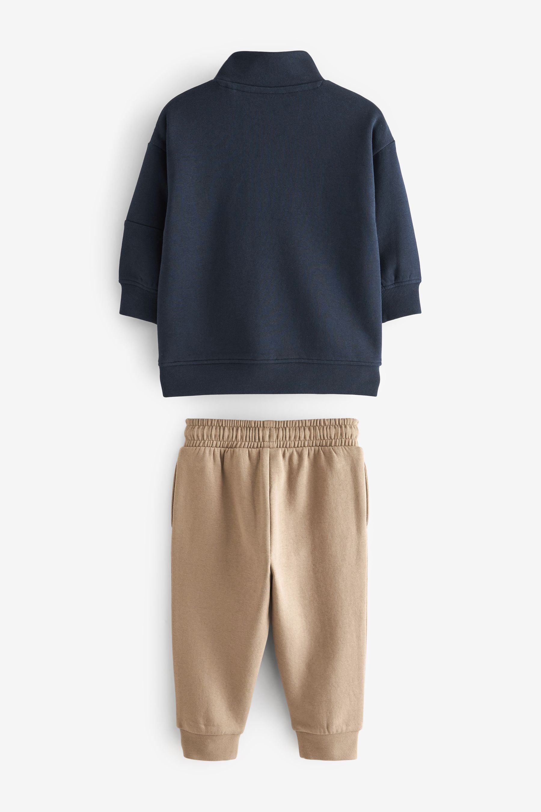 Blue/ stone Funnel Neck Sweatshirt and Jogger Set (3mths-7yrs)