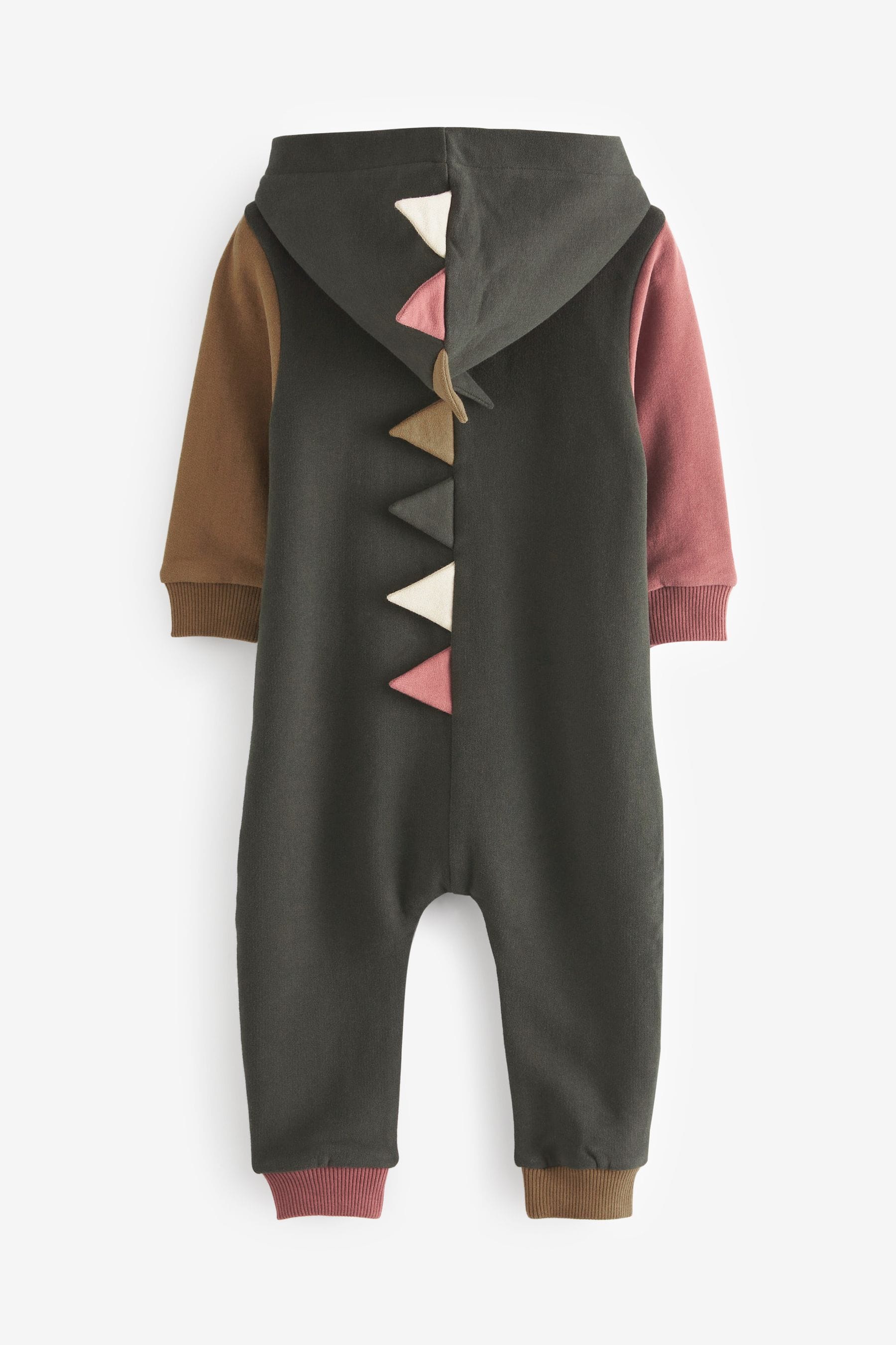 Charcoal Grey Colourblock Dinosaur Spike Jersey All-In-One (3mths-7yrs)