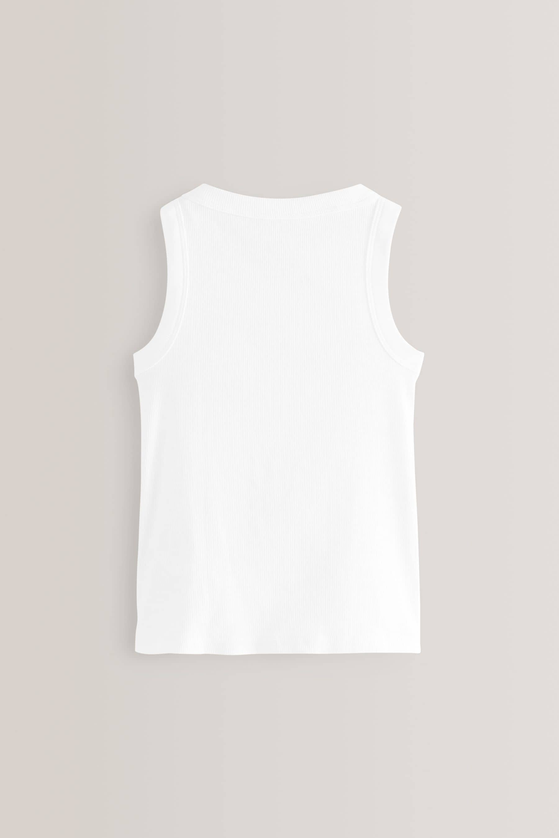 White Crop Rib Vests 3 Pack (5-16yrs)