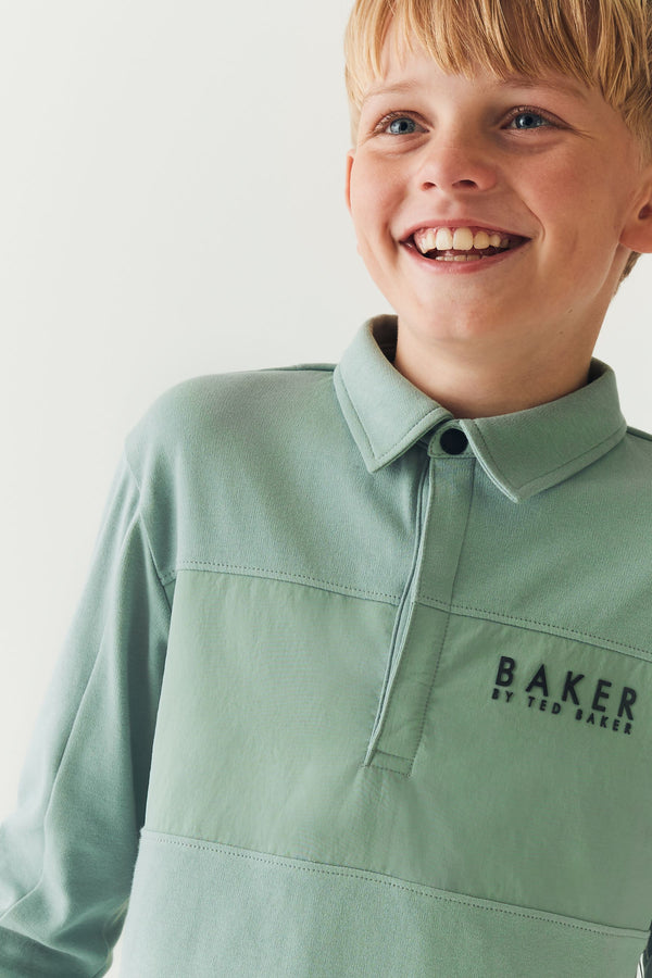 Baker by Ted Baker Long Sleeve Panel Polo Shirt