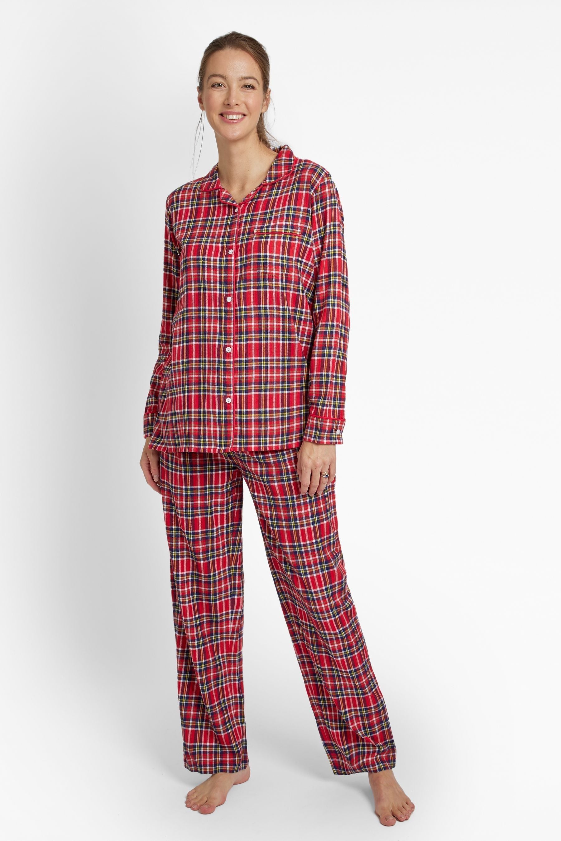 Red JoJo Maman Bébé Tartan Maternity & Nursing Pyjama Set