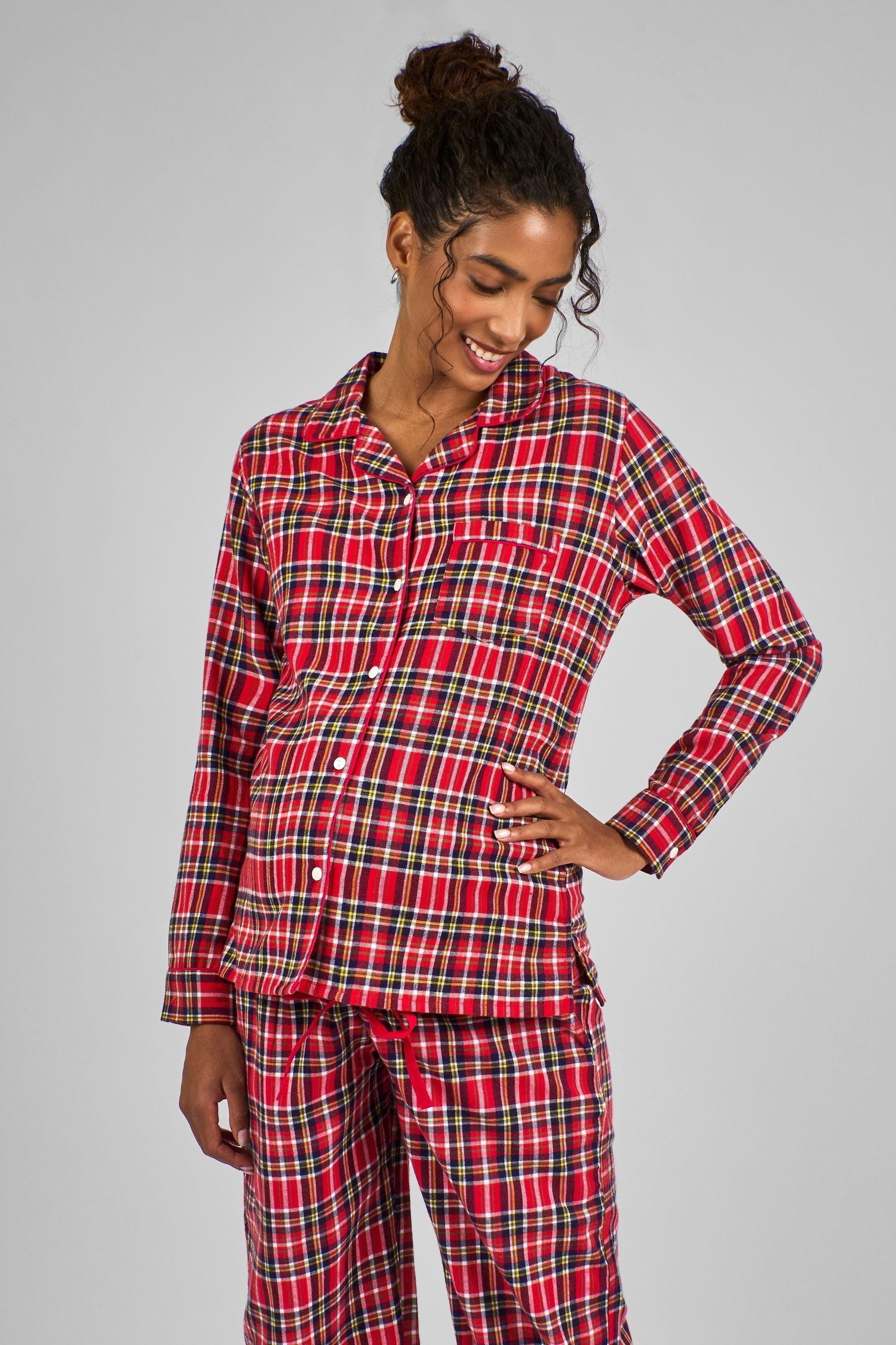 JoJo Maman Bébé Red Tartan Maternity & Nursing Pyjama Set