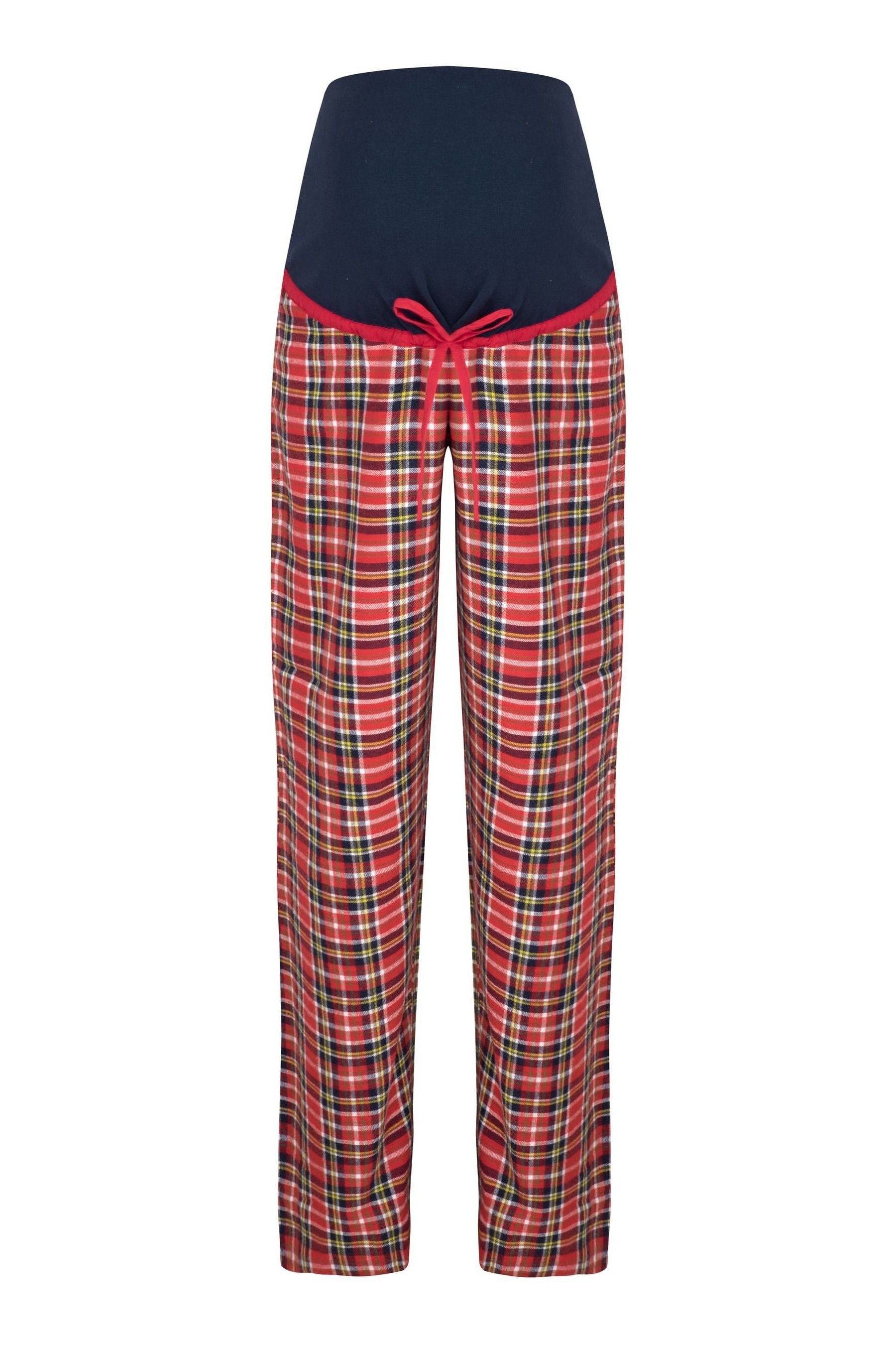 Red JoJo Maman Bébé Tartan Maternity Pyjama Bottoms