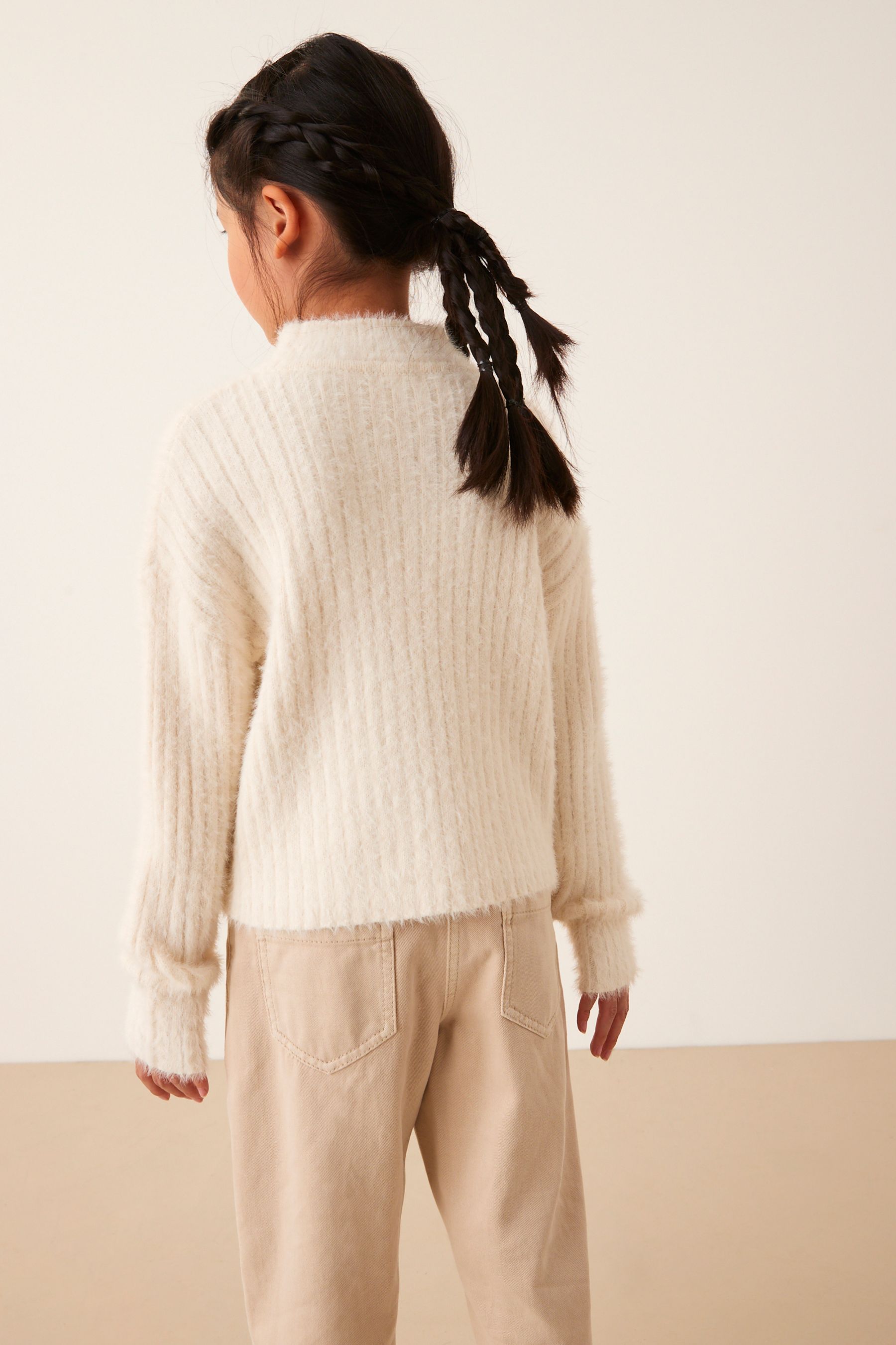 Ecru Cream Funnel Neck Cosy Jumper (3-16yrs)