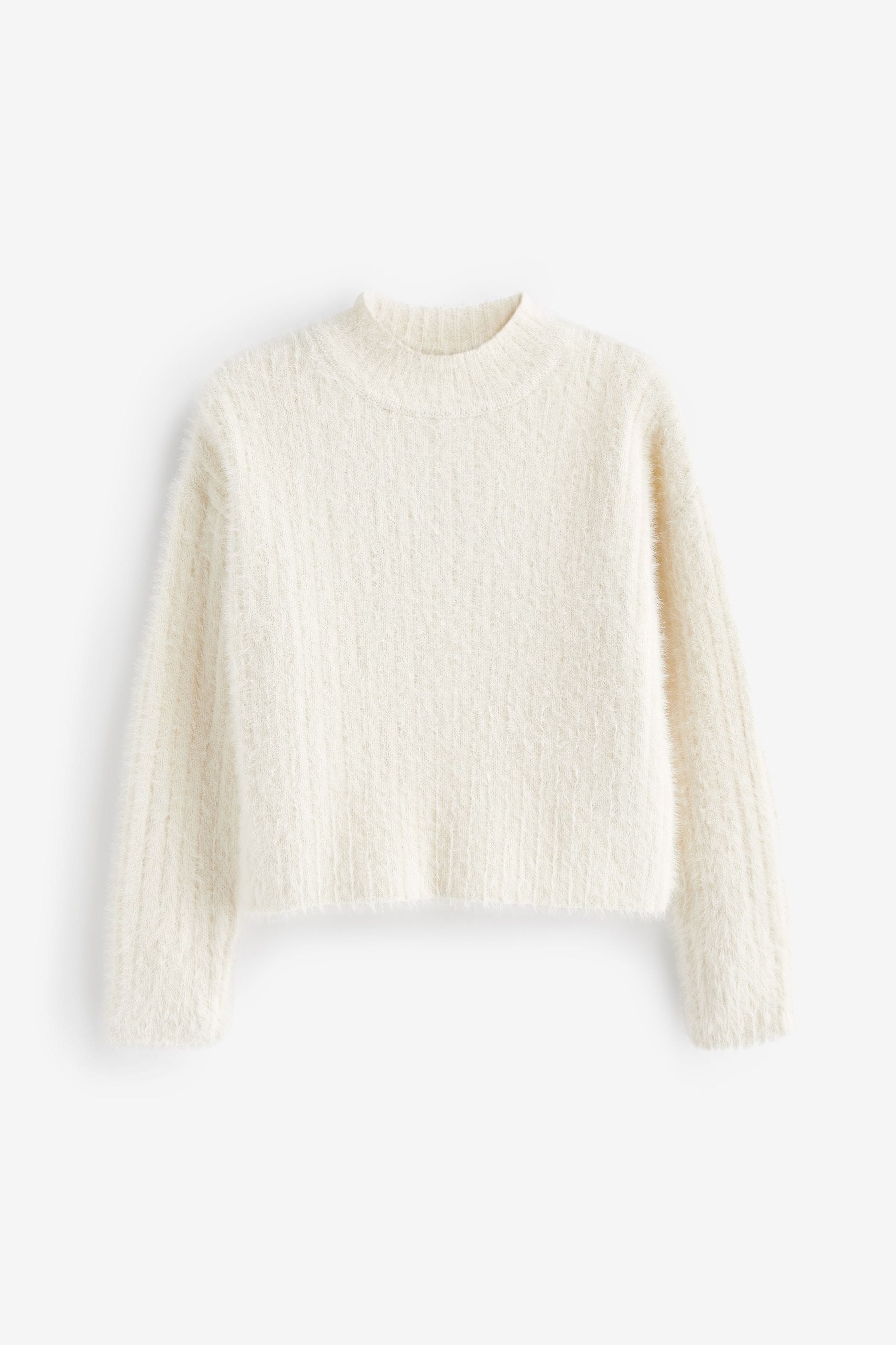 Ecru Cream Funnel Neck Cosy Jumper (3-16yrs)