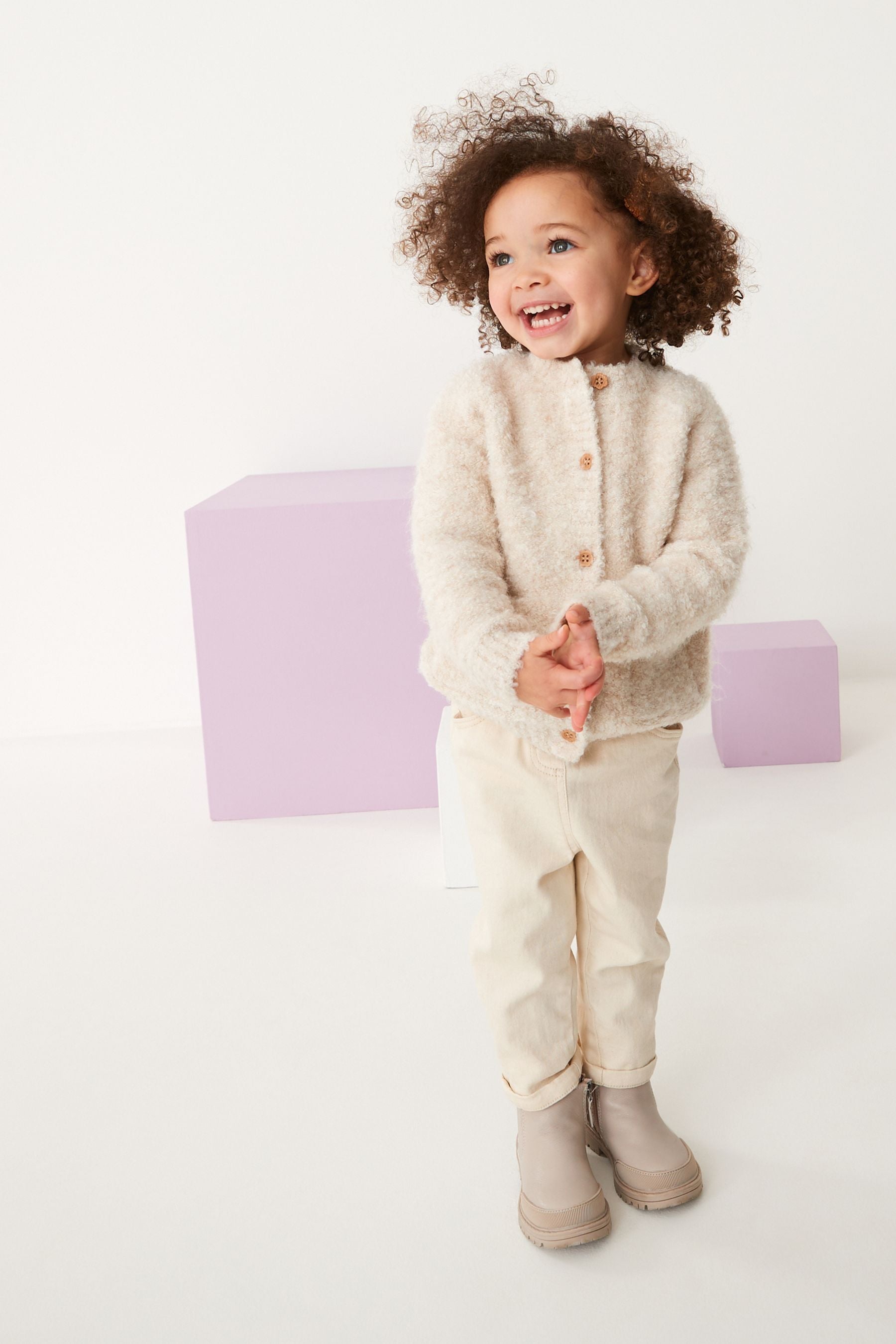 Ecru White Marl Cosy Cardigan (12mths-7yrs)