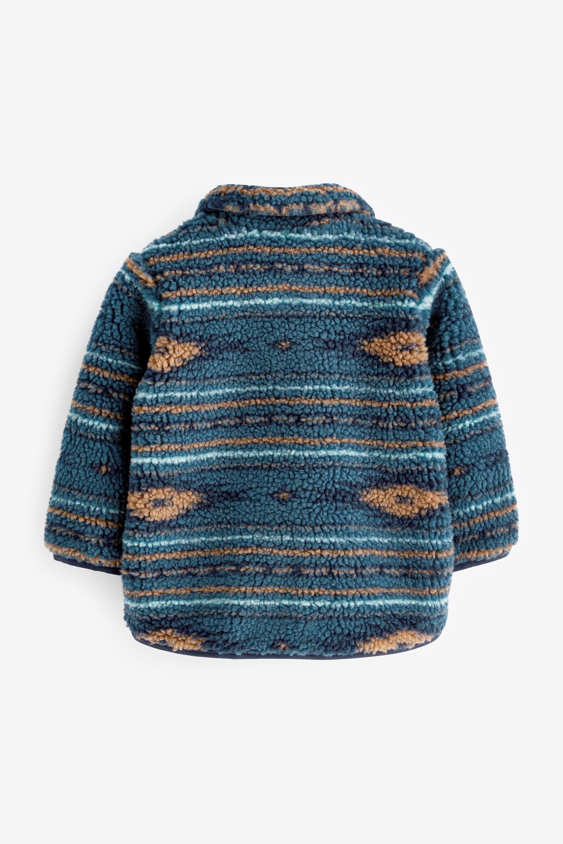 Blue Pattern Teddy Fleece Borg Shacket (3mths-7yrs)