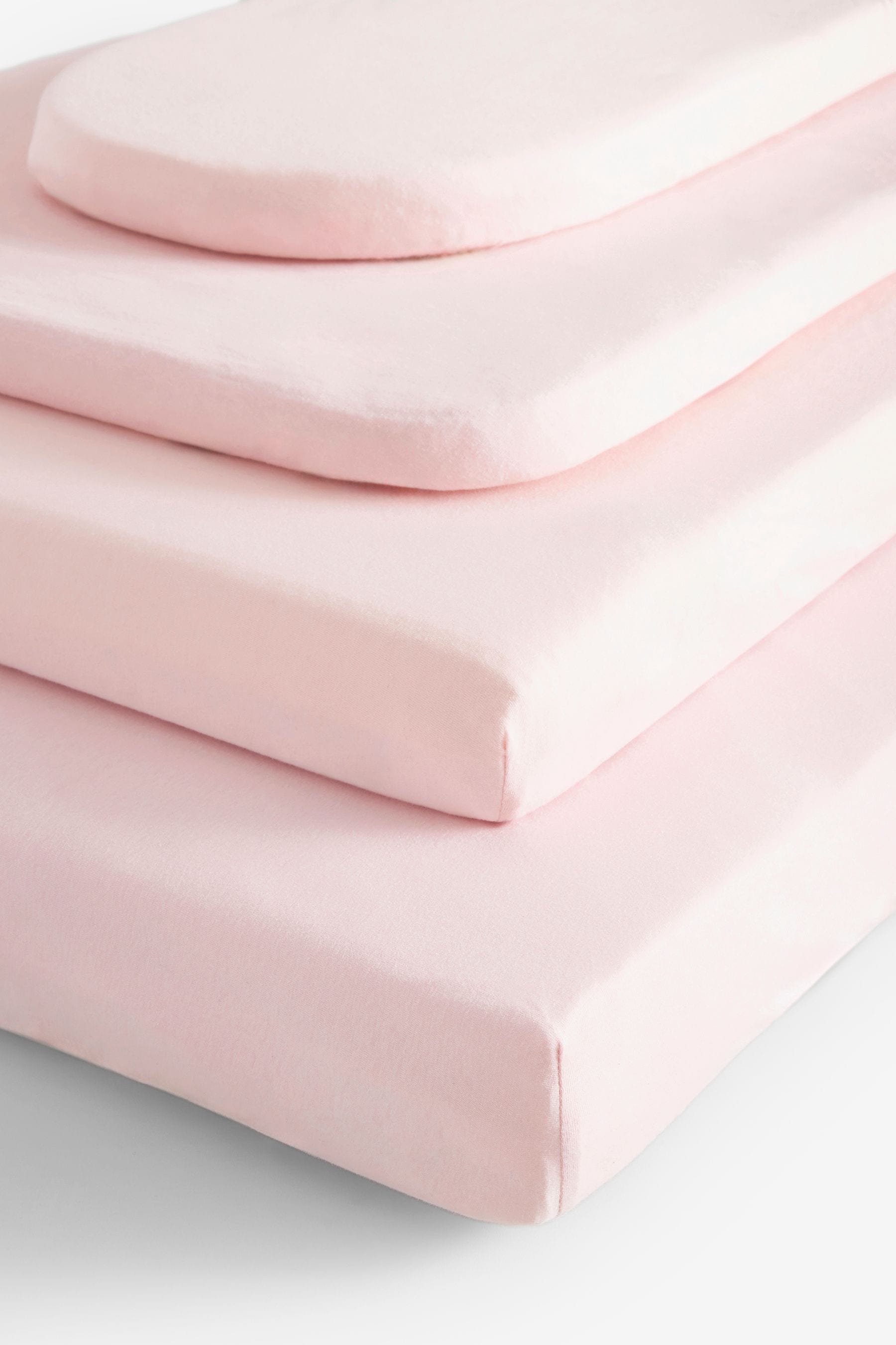 Pink 2 Pack Baby 100% Cotton Jersey Fitted Sheets