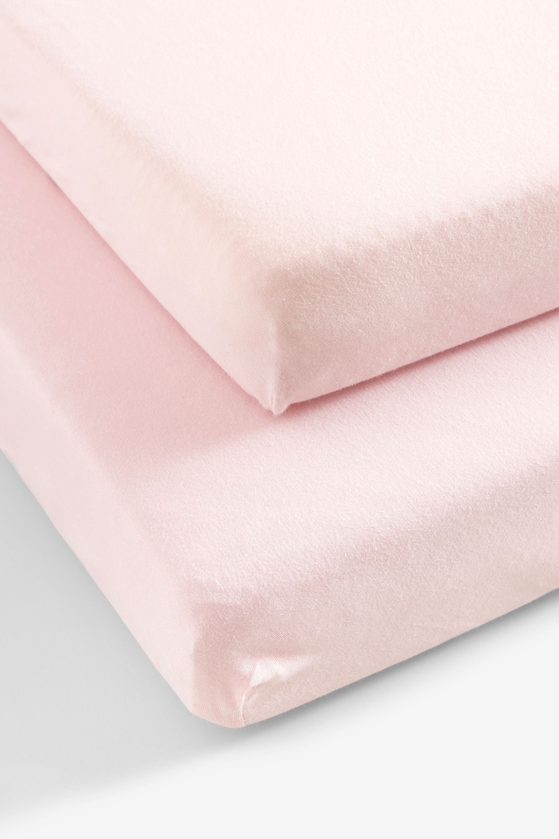 Pink 2 Pack Baby 100% Cotton Jersey Fitted Sheets