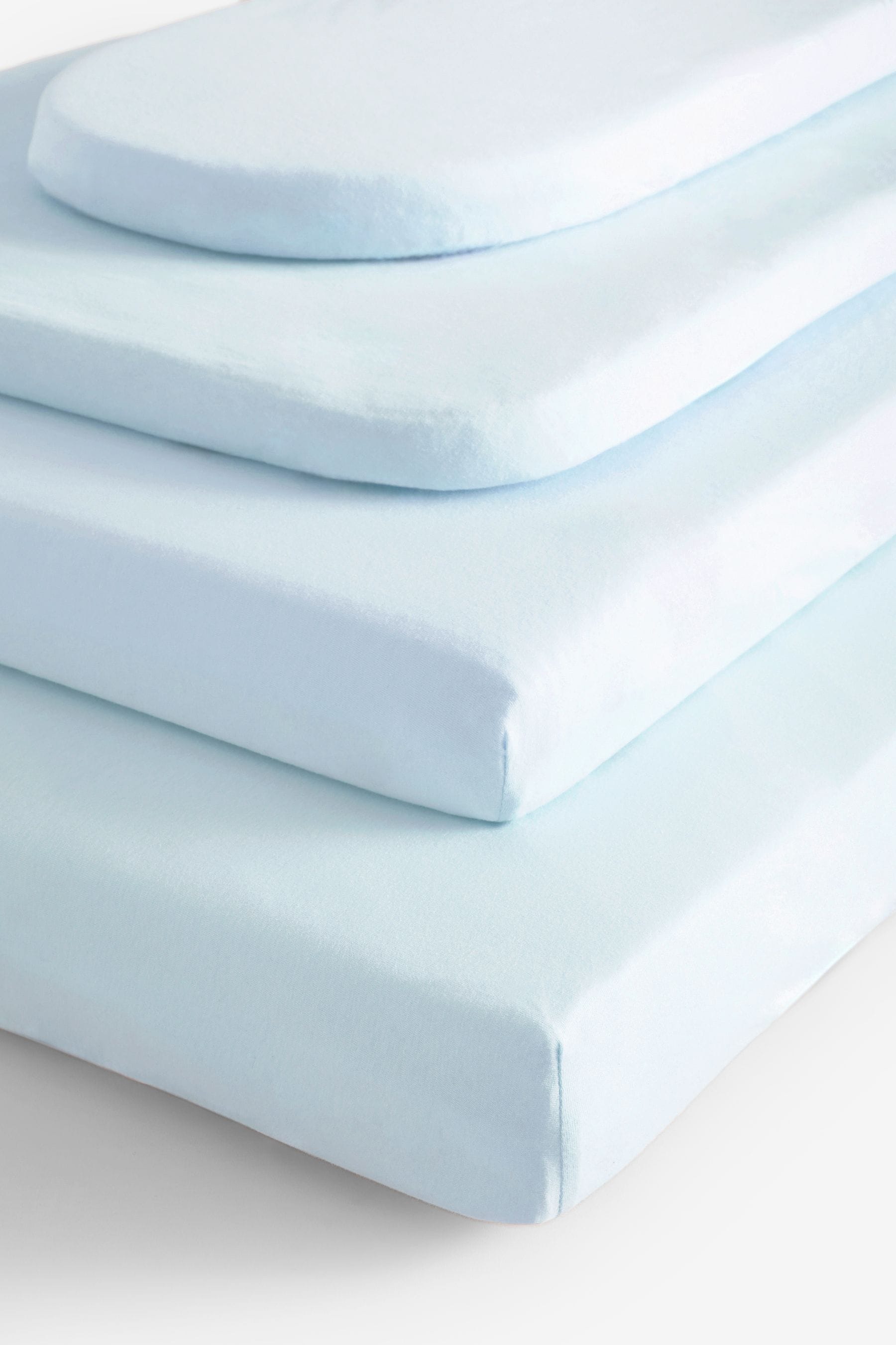 Blue 2 Pack Baby 100% Cotton Jersey Fitted Sheets