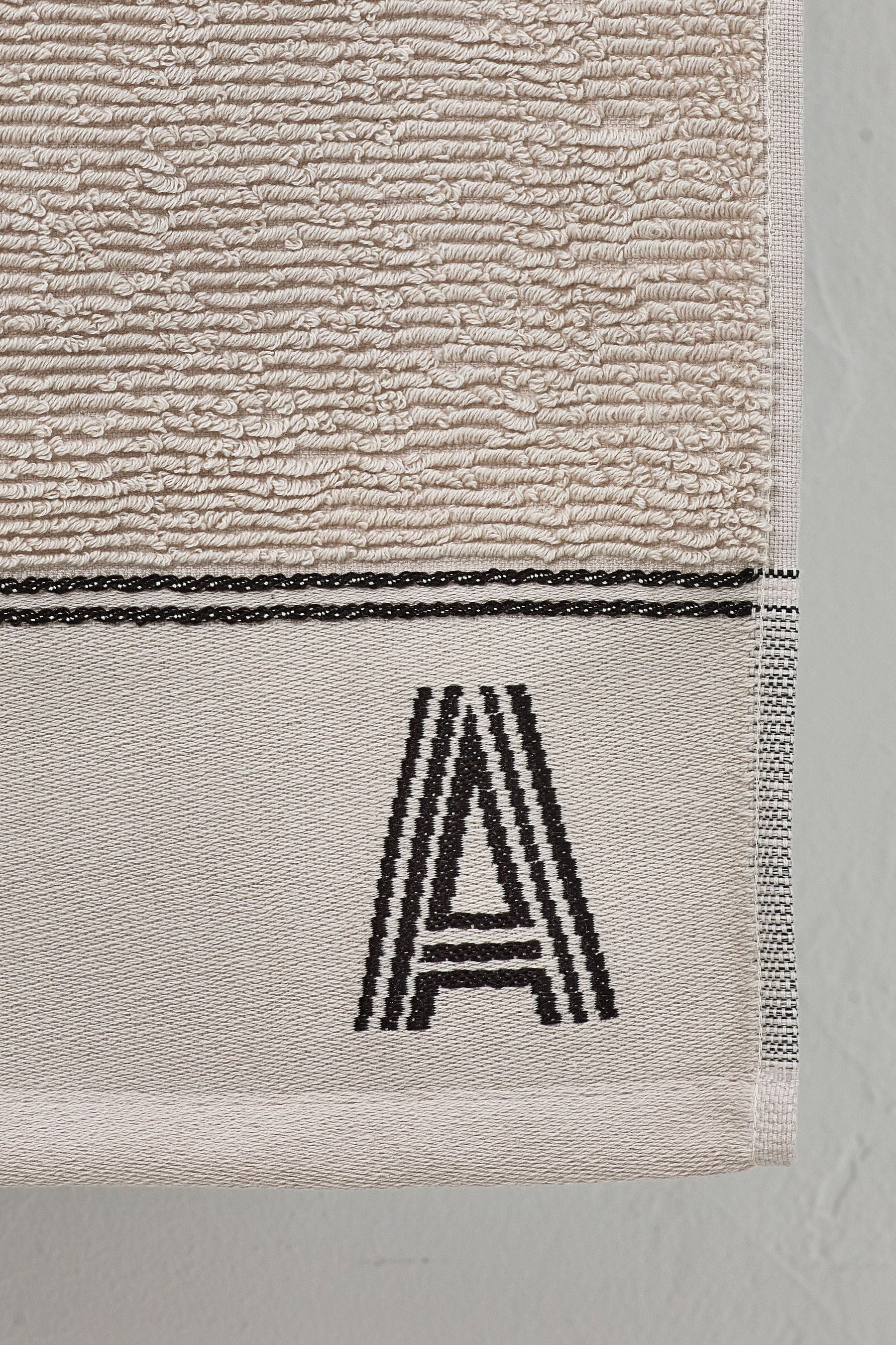 Natural Monogram Bath 100% Cotton Towel