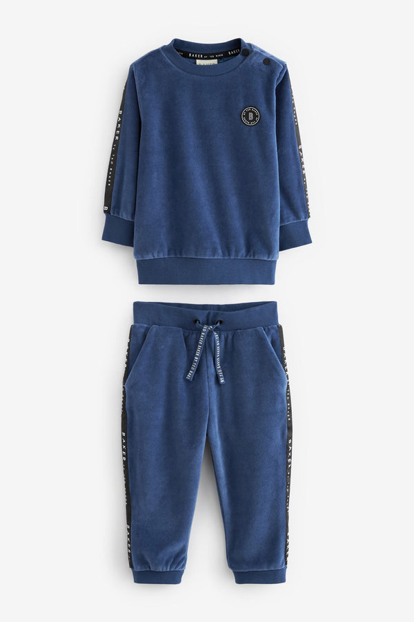 Baker by Ted Baker Blue Velour Lounge Set