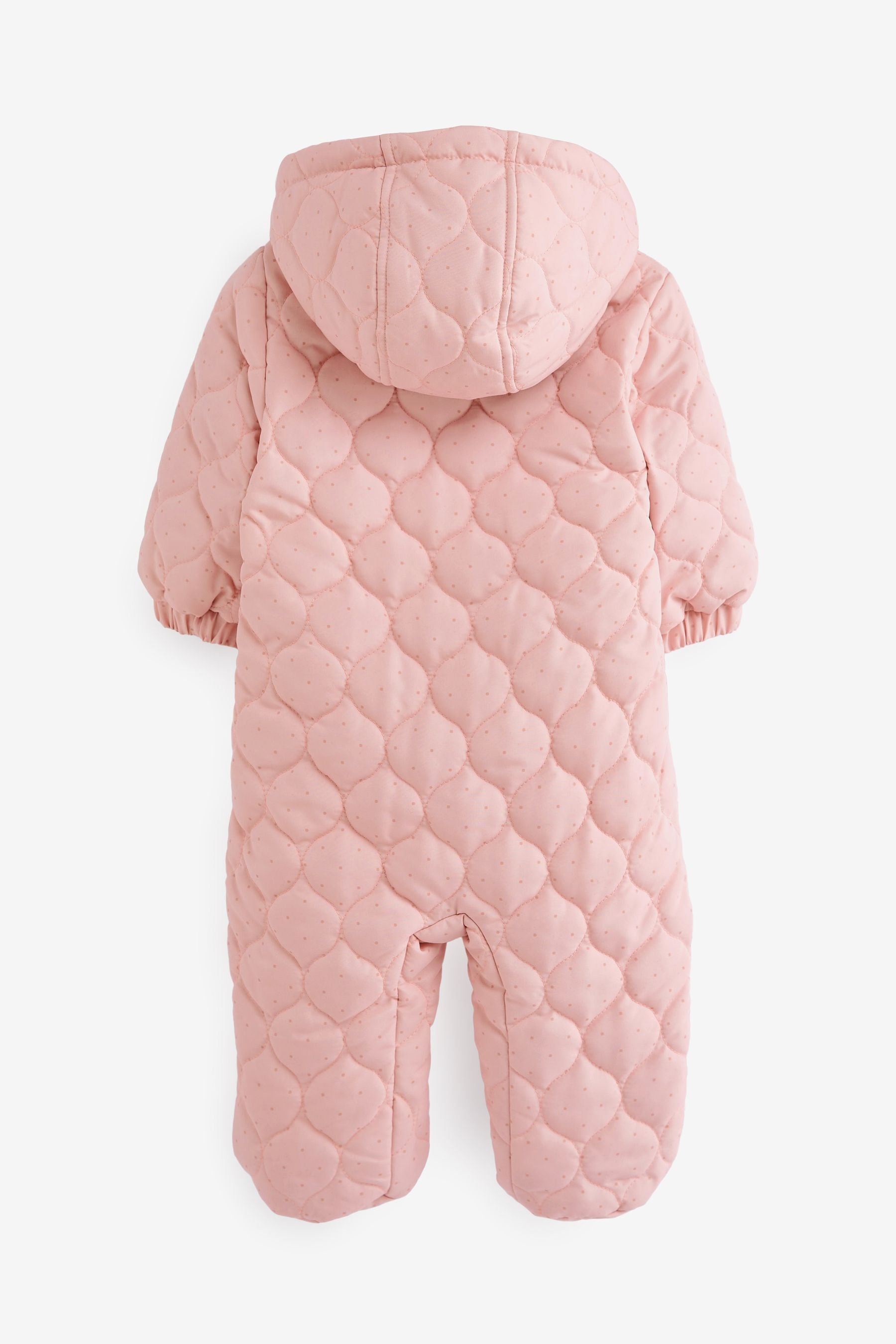 Pink Quilted Baby All In One Pramsuit (0mths-2yrs)