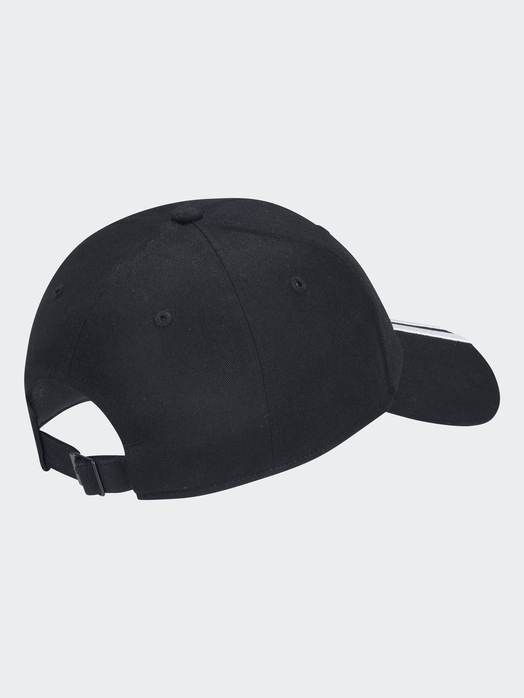 adidas Black Baseball 100% Cotton 3-Stripe Cap