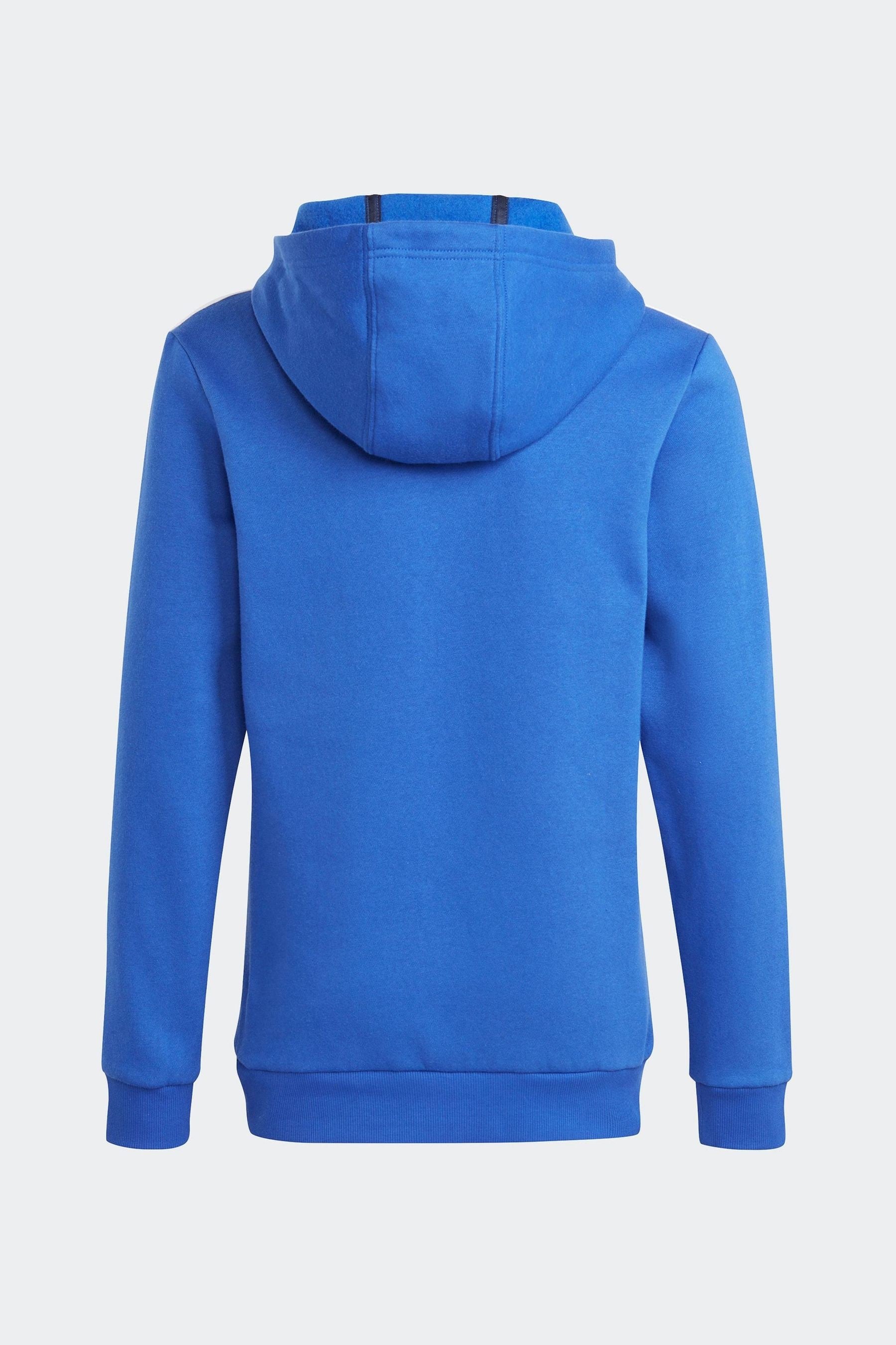 adidas Dark Blue Kids Sportswear Tiberio 3-Stripes Colourblock Fleece Hoodie