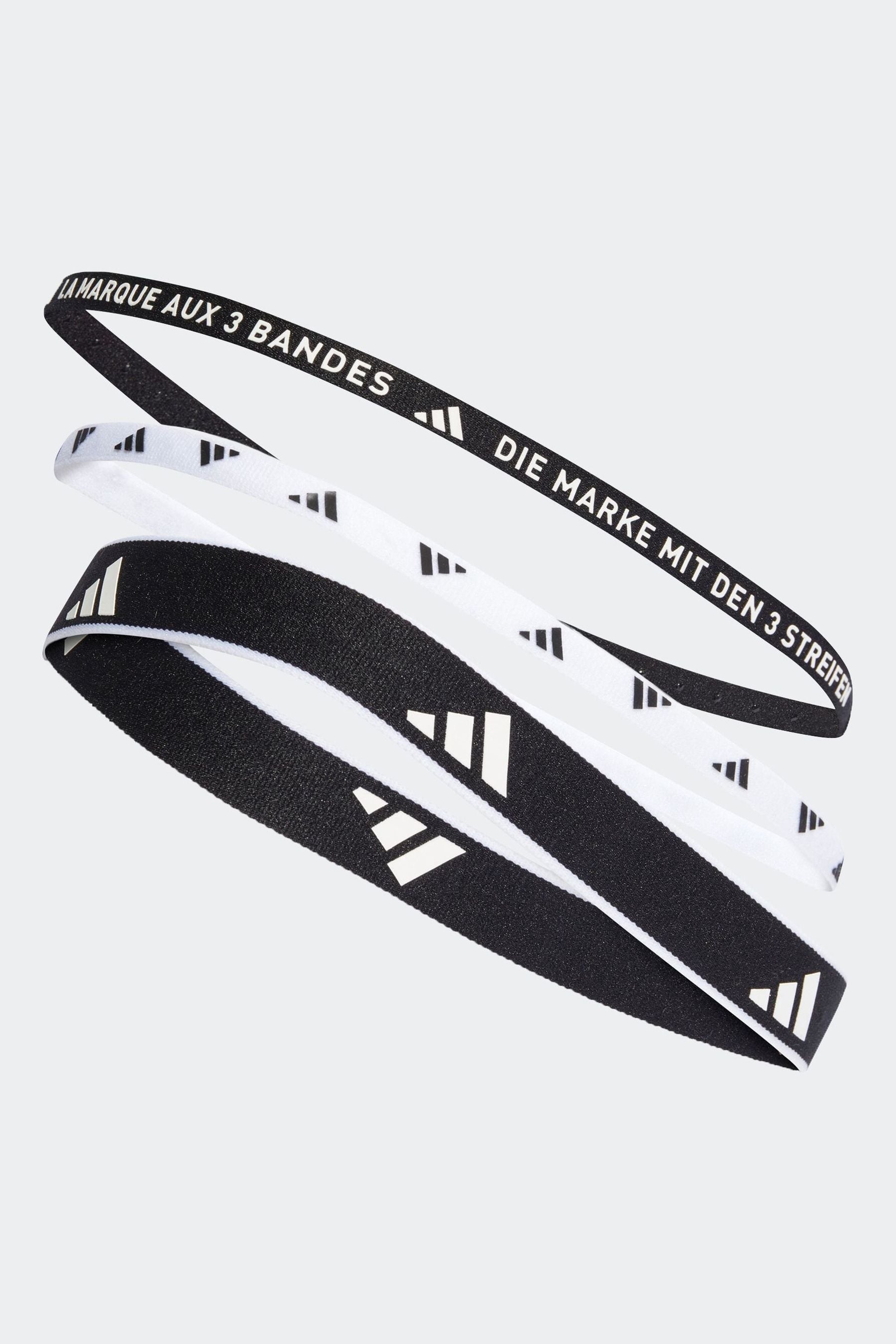 adidas Black Multiple Width Training Headbands 3 Pack