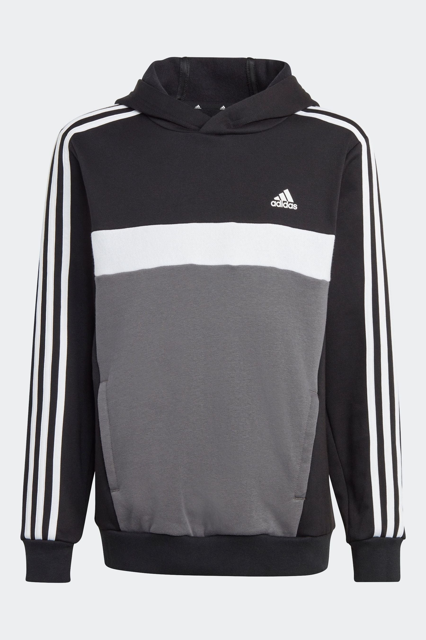 adidas Black Kids Sportswear Tiberio 3-Stripes Colourblock Fleece Hoodie