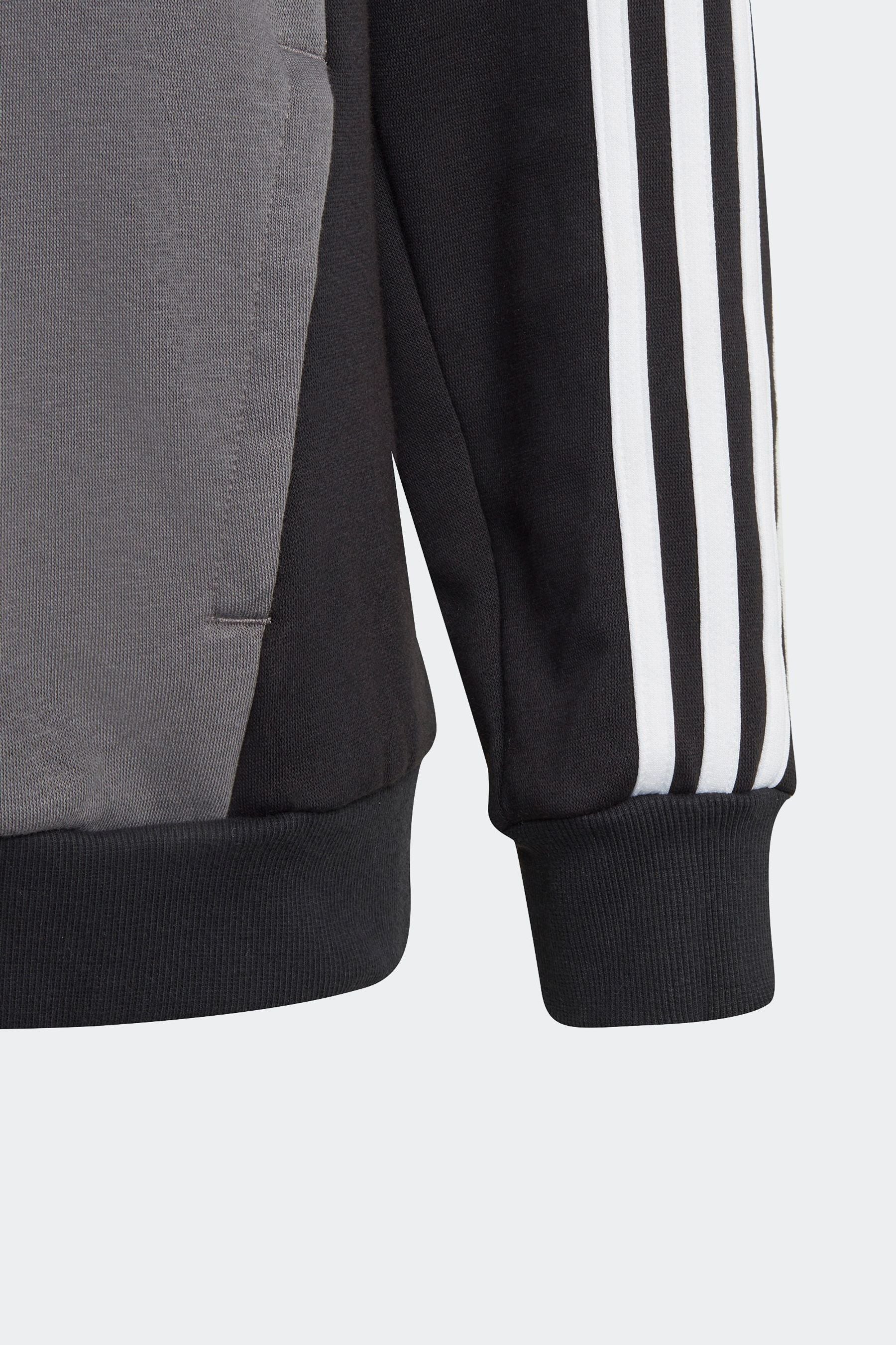 adidas Black Kids Sportswear Tiberio 3-Stripes Colourblock Fleece Hoodie