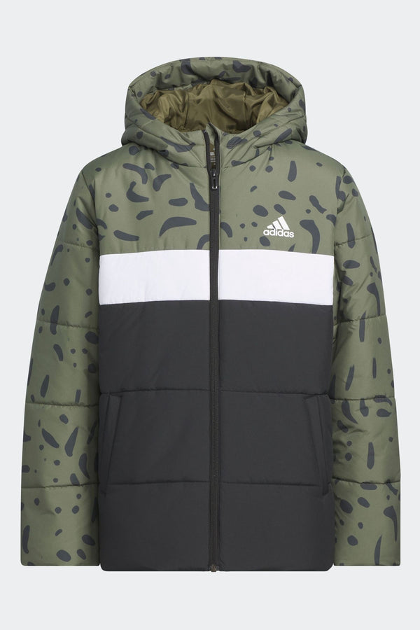 adidas Green Junior Colorblocked Padded Jacket