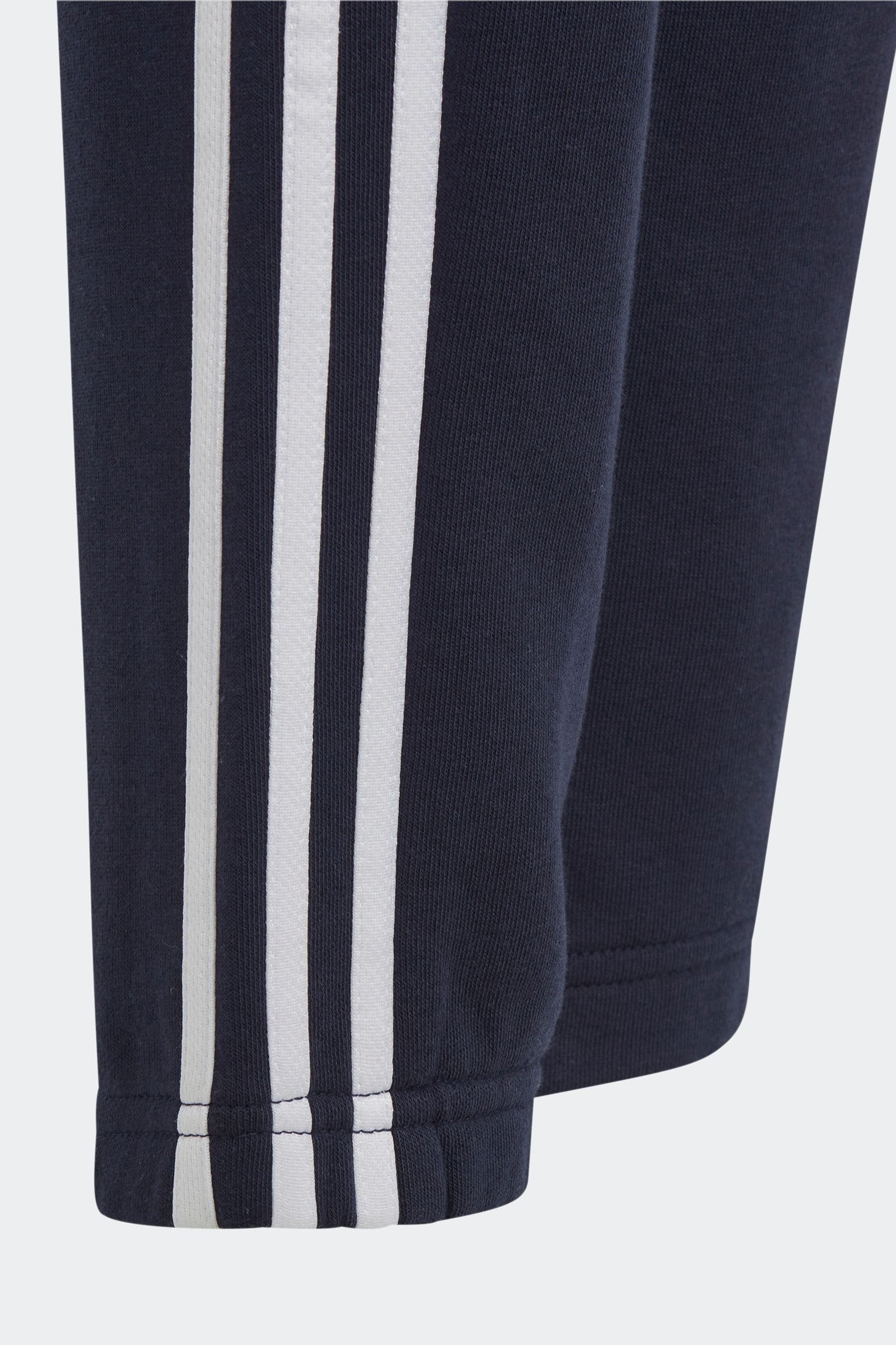 adidas Blue 100% Cotton Sportswear Essentials 3-Stripes Fleece Joggers