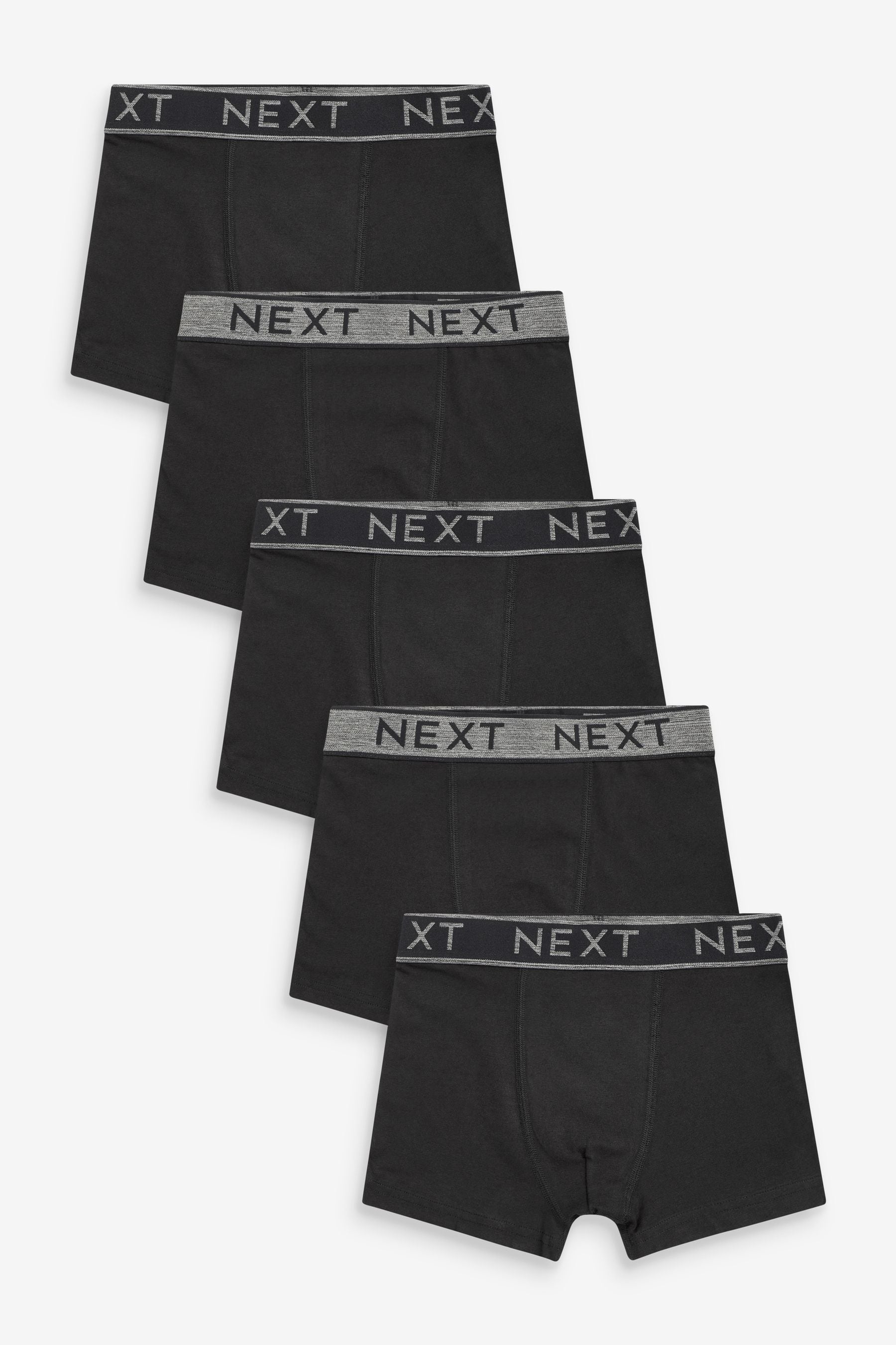 Black/Grey Waistband Trunks 5 Pack (2-16yrs)