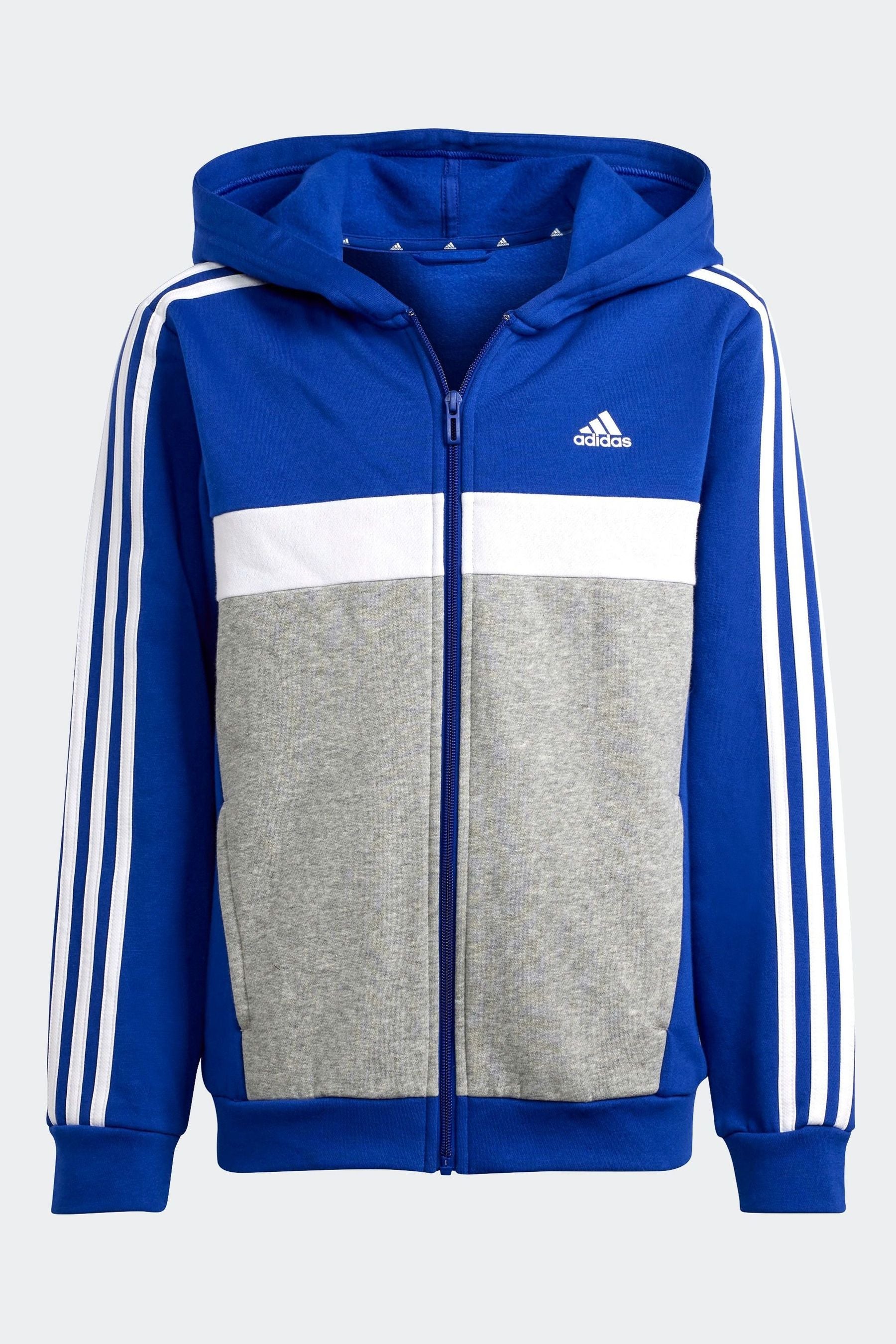 adidas Dark Blue Kids Sportswear Tiberio 3-Stripes Colourblock Fleece Tracksuit