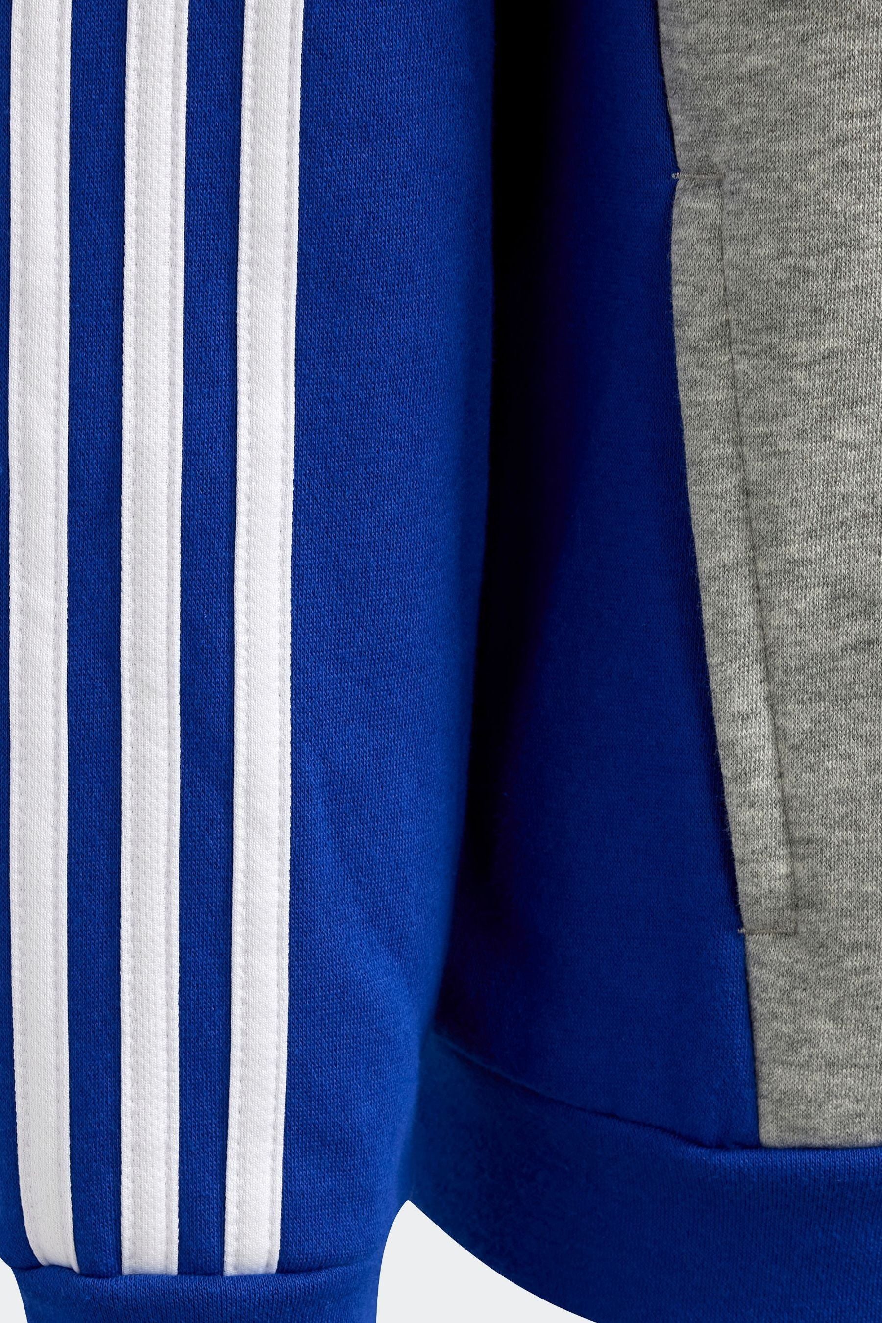 adidas Dark Blue Kids Sportswear Tiberio 3-Stripes Colourblock Fleece Tracksuit