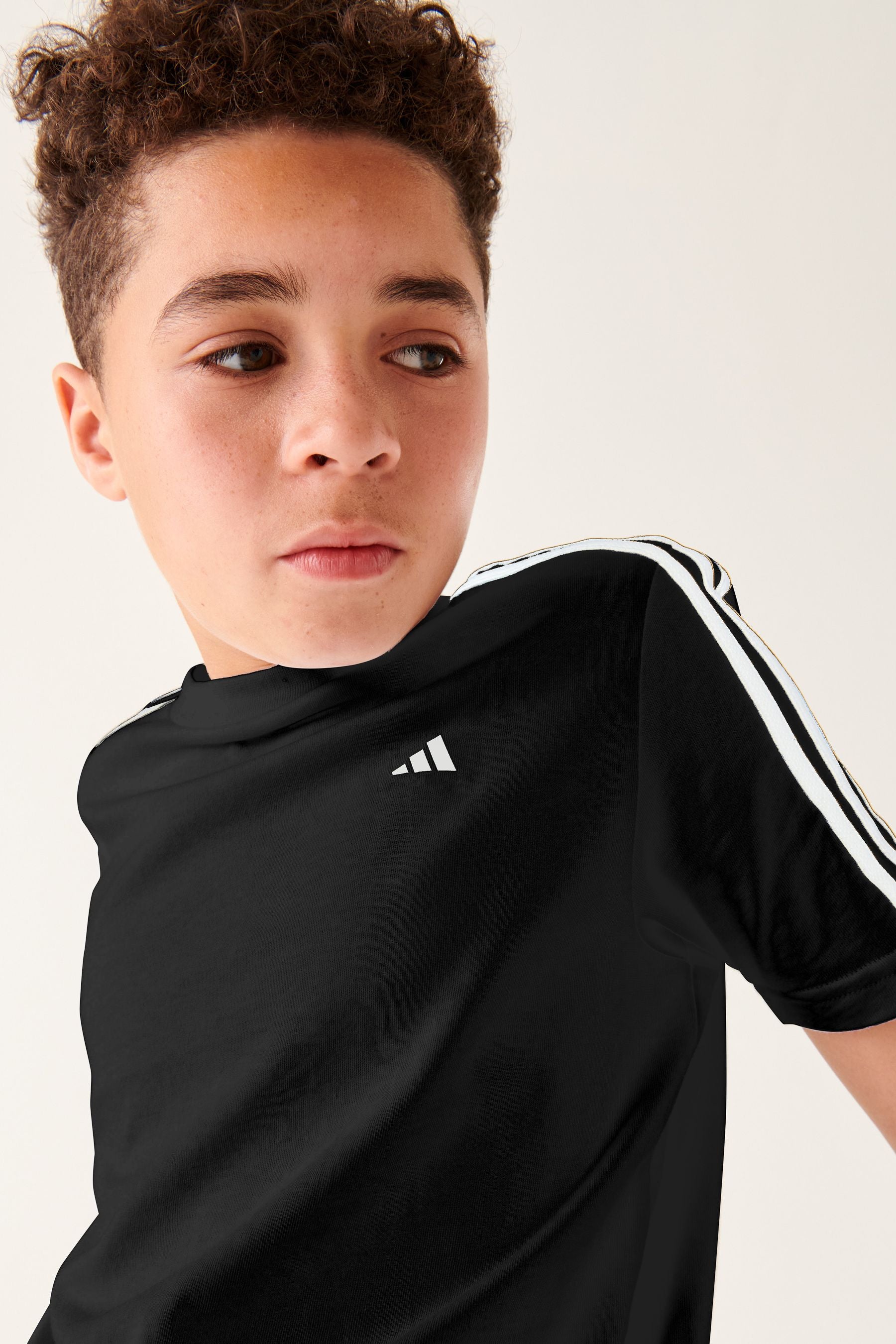 adidas Dark Black Sportswear Junior Train Essentials AEROREADY 3-Stripes Regular-Fit T-Shirt