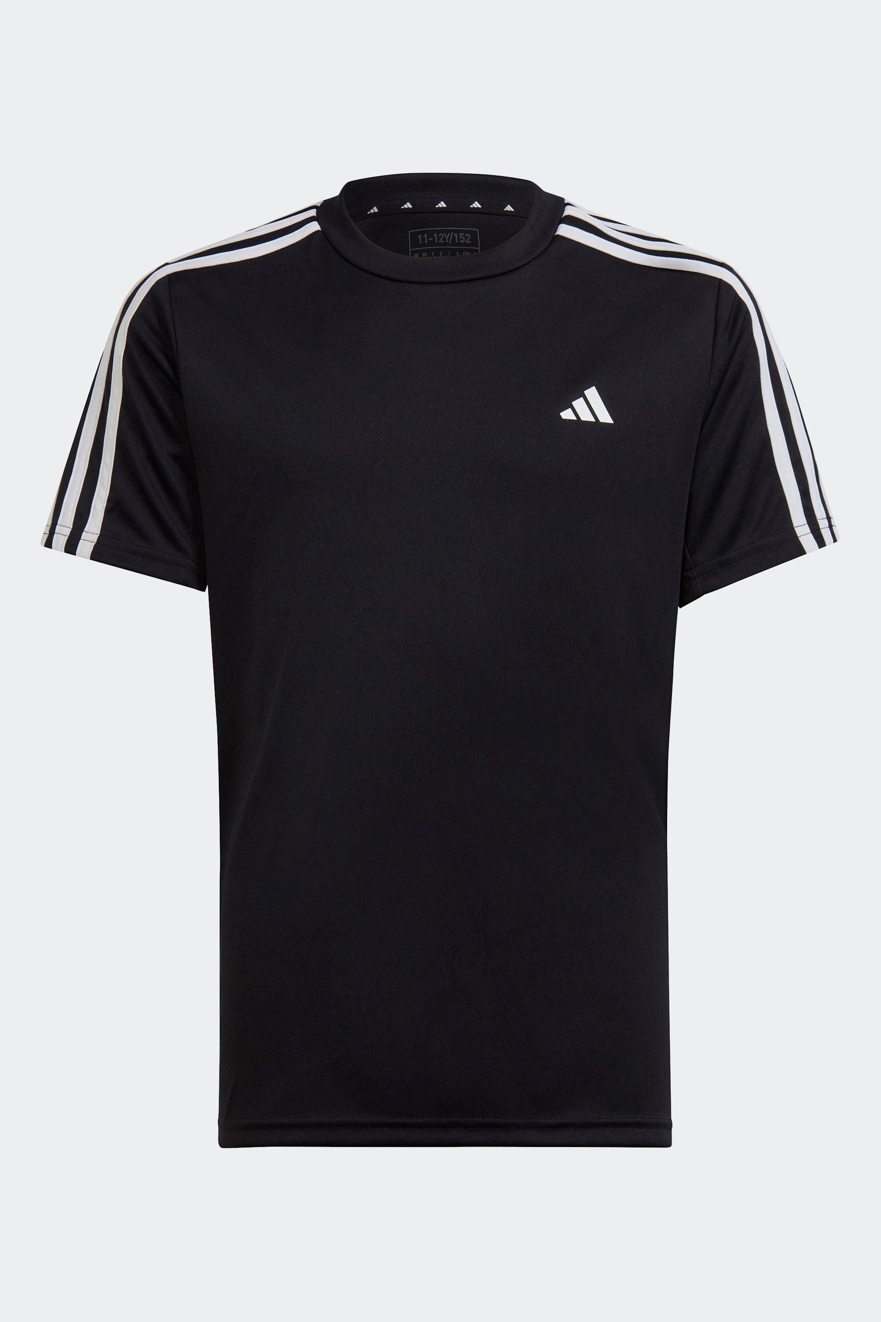 adidas Dark Black Sportswear Junior Train Essentials AEROREADY 3-Stripes Regular-Fit T-Shirt