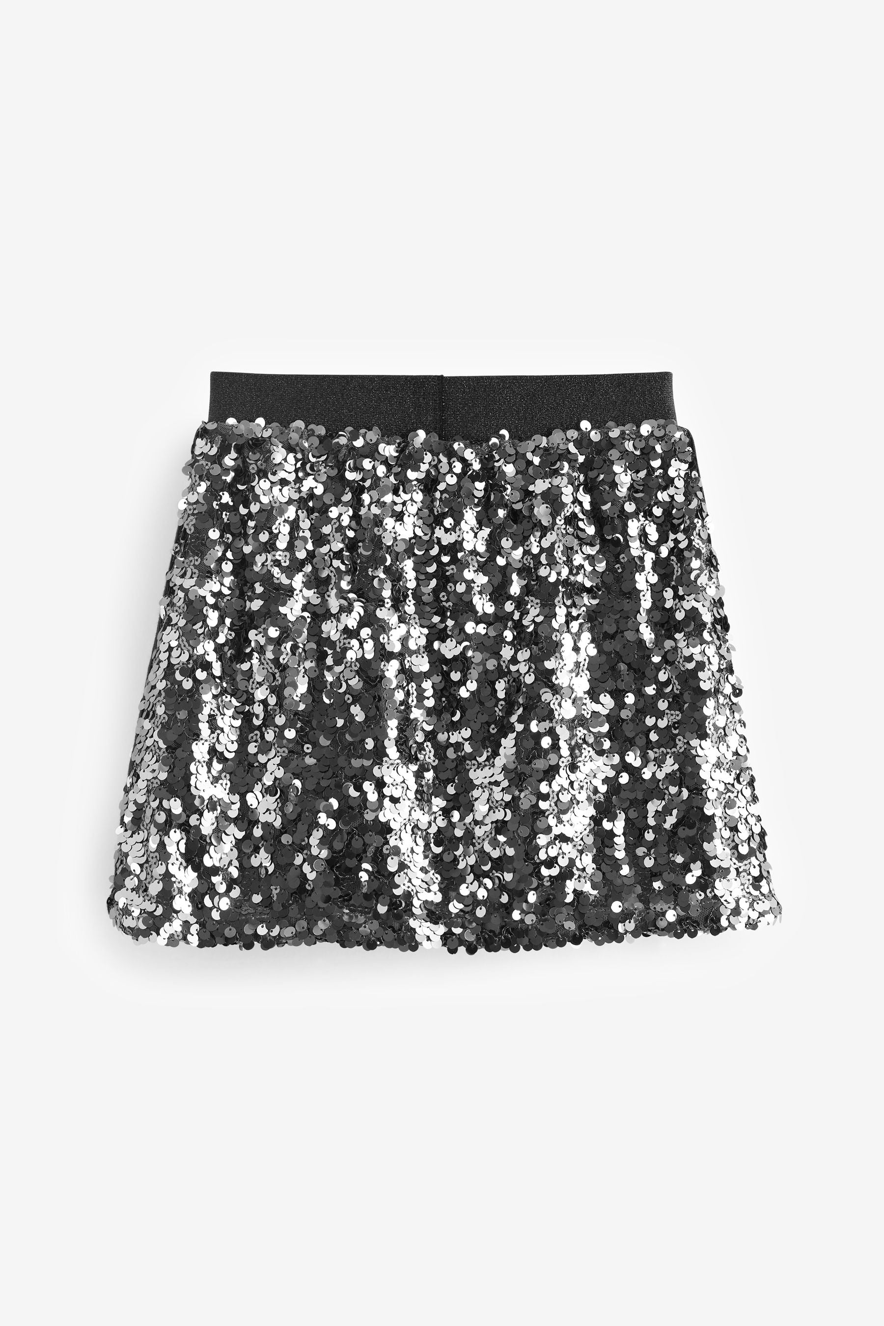 Gunmetal Grey A-Line Sequin Skirt (3-16yrs)