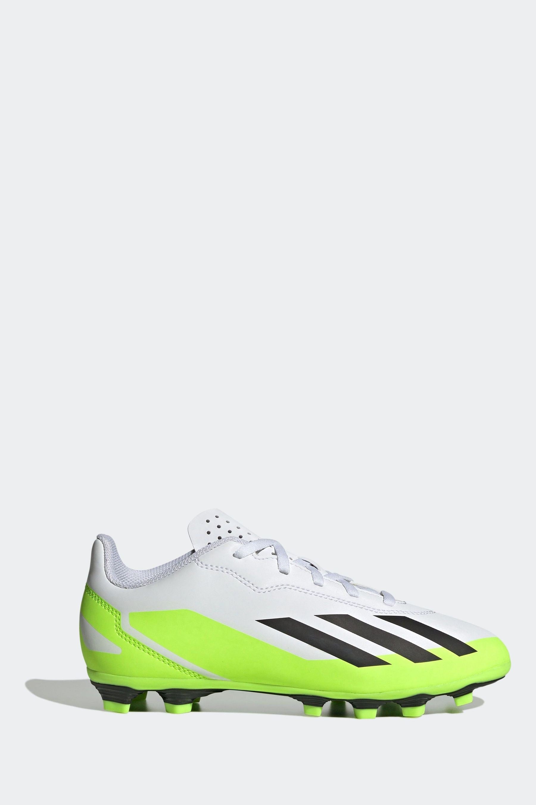 adidas White/Black X Crazyfast.4 Flexible Ground Football Boots