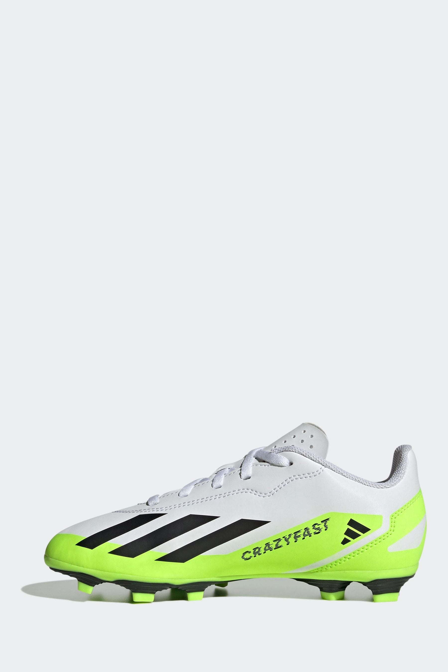 adidas White/Black X Crazyfast.4 Flexible Ground Football Boots