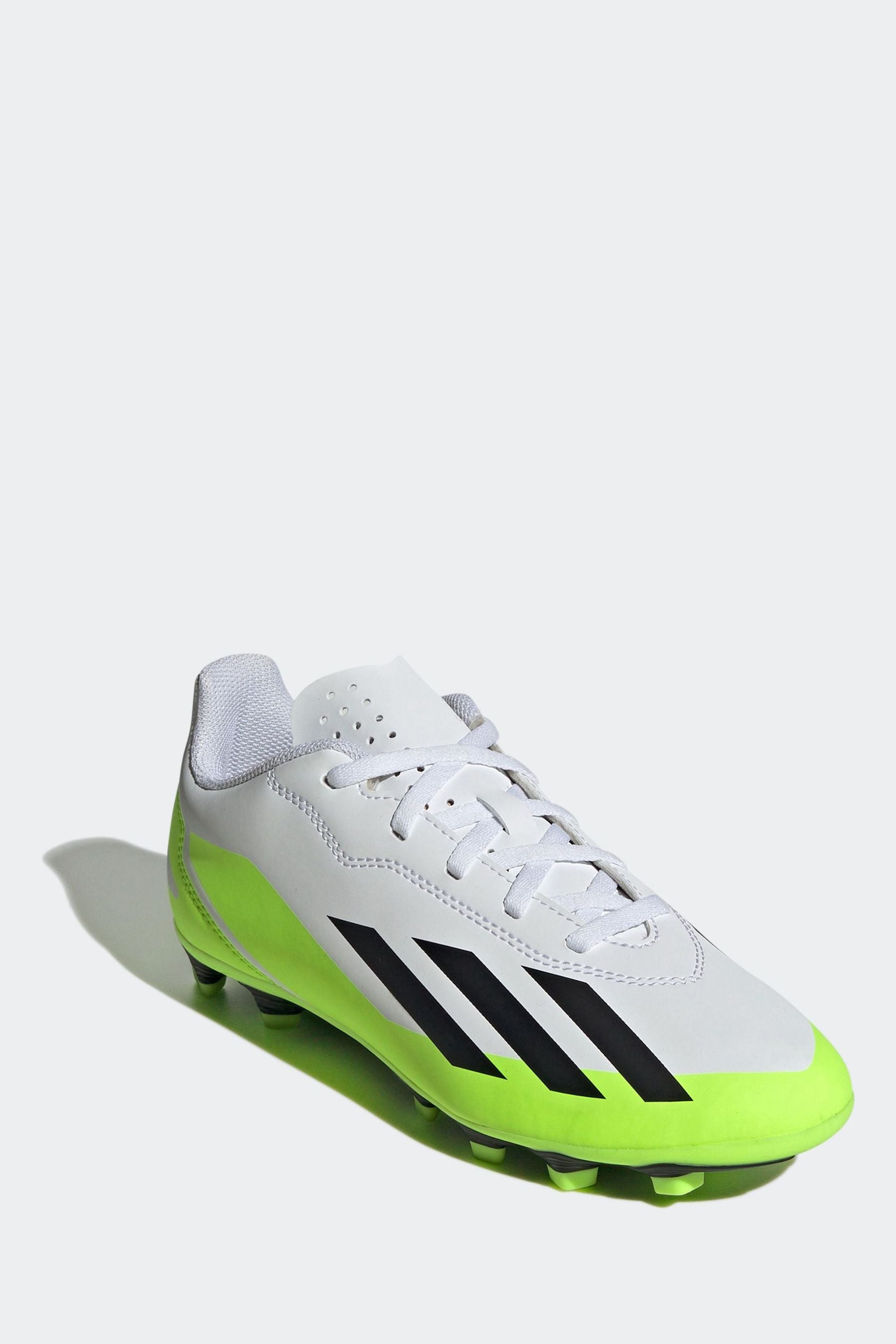 adidas White/Black X Crazyfast.4 Flexible Ground Football Boots