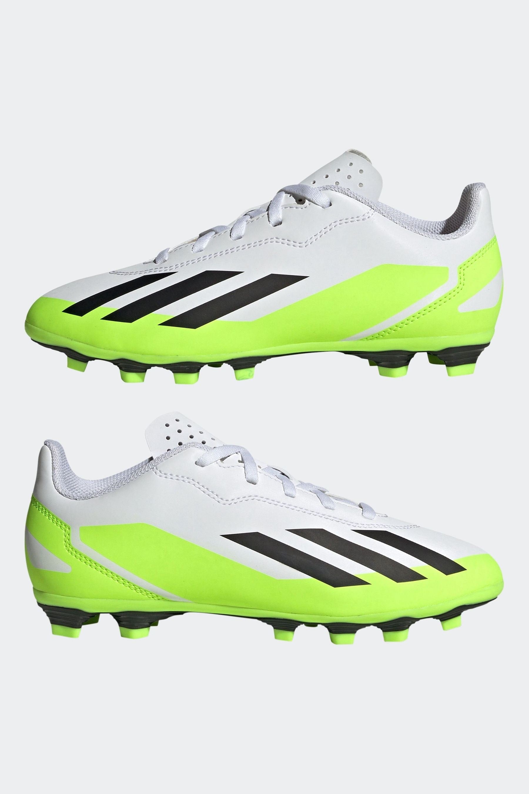 adidas White/Black X Crazyfast.4 Flexible Ground Football Boots