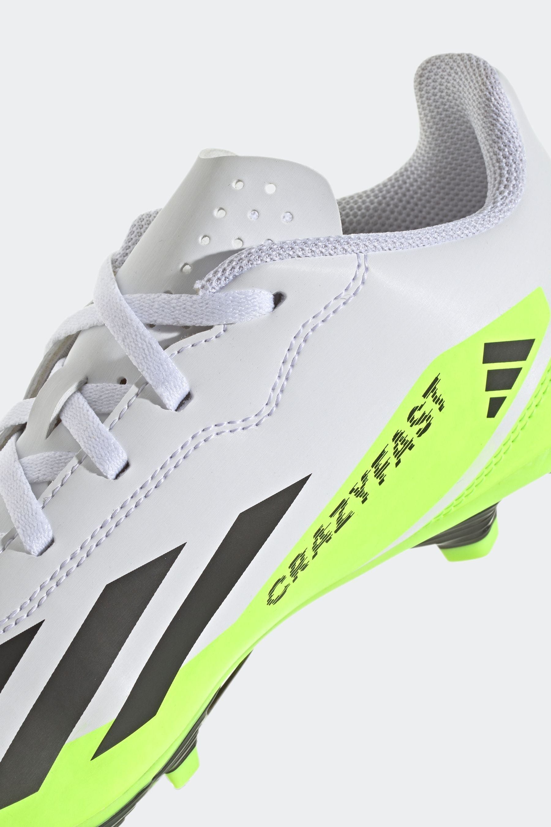 adidas White/Black X Crazyfast.4 Flexible Ground Football Boots