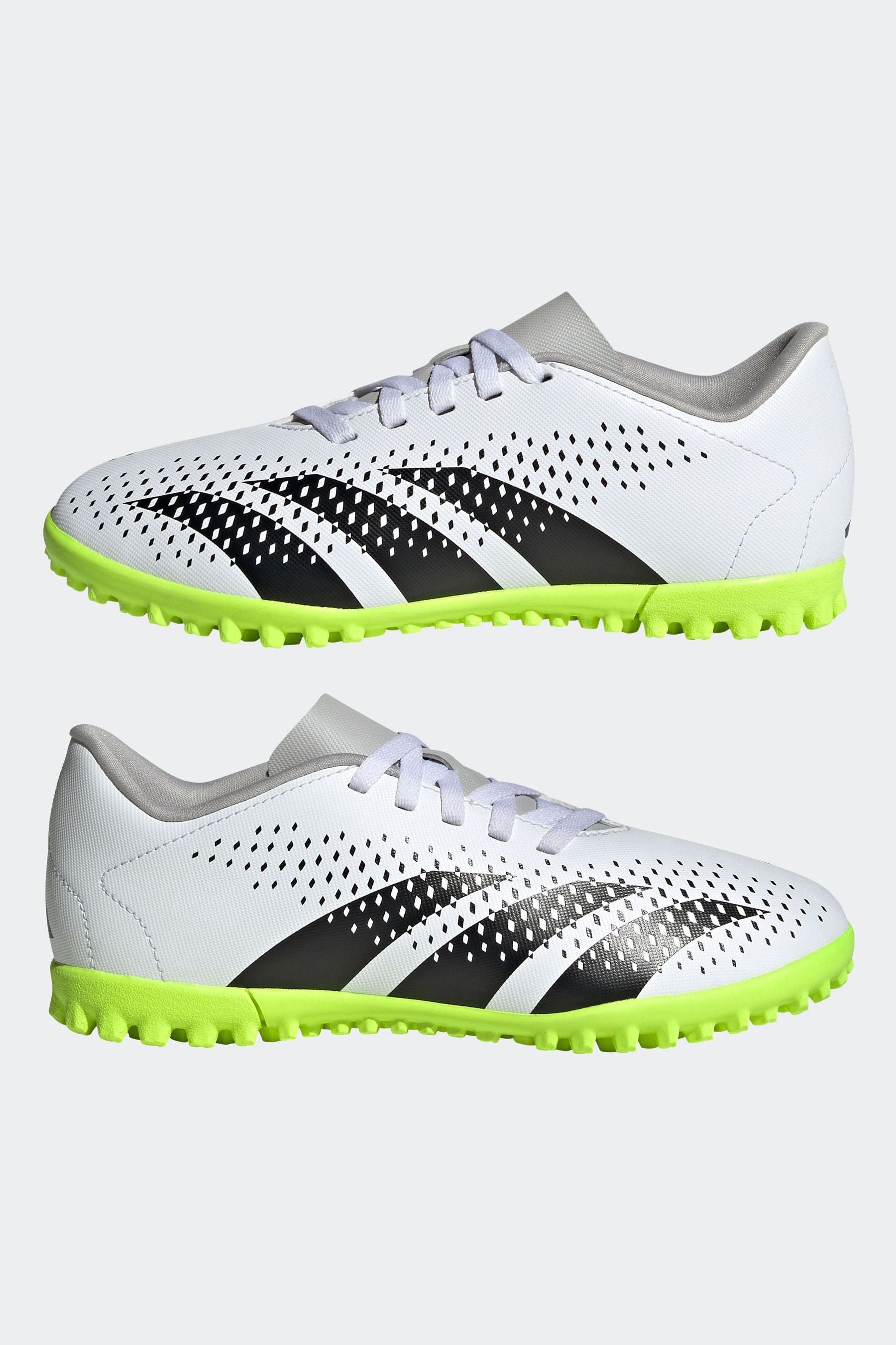 adidas White/Black Football Sport Kids Predator Accuracy.4 Turf Boots