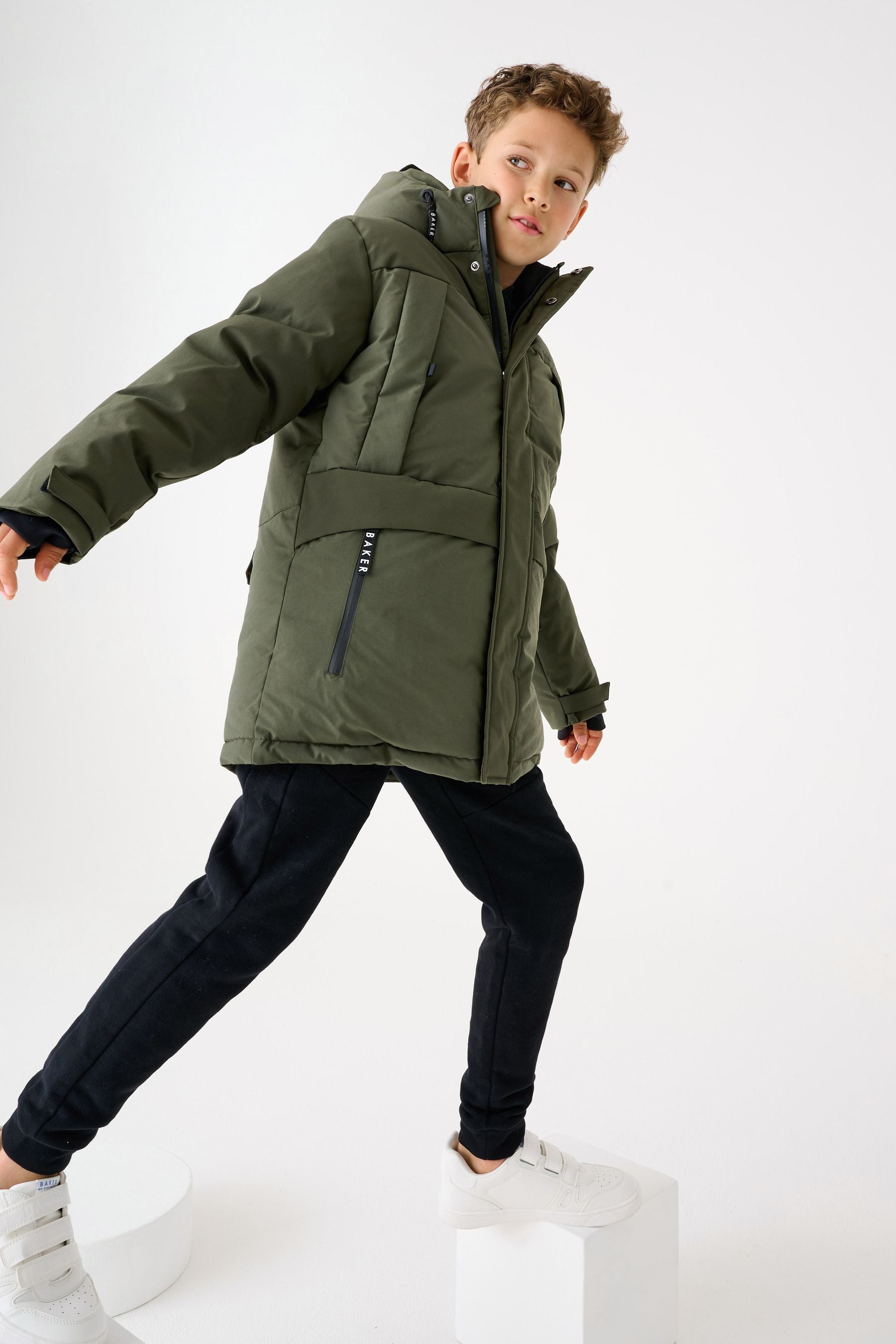 Baker by Ted Baker Khaki Green Shower Resistant Parka Coat