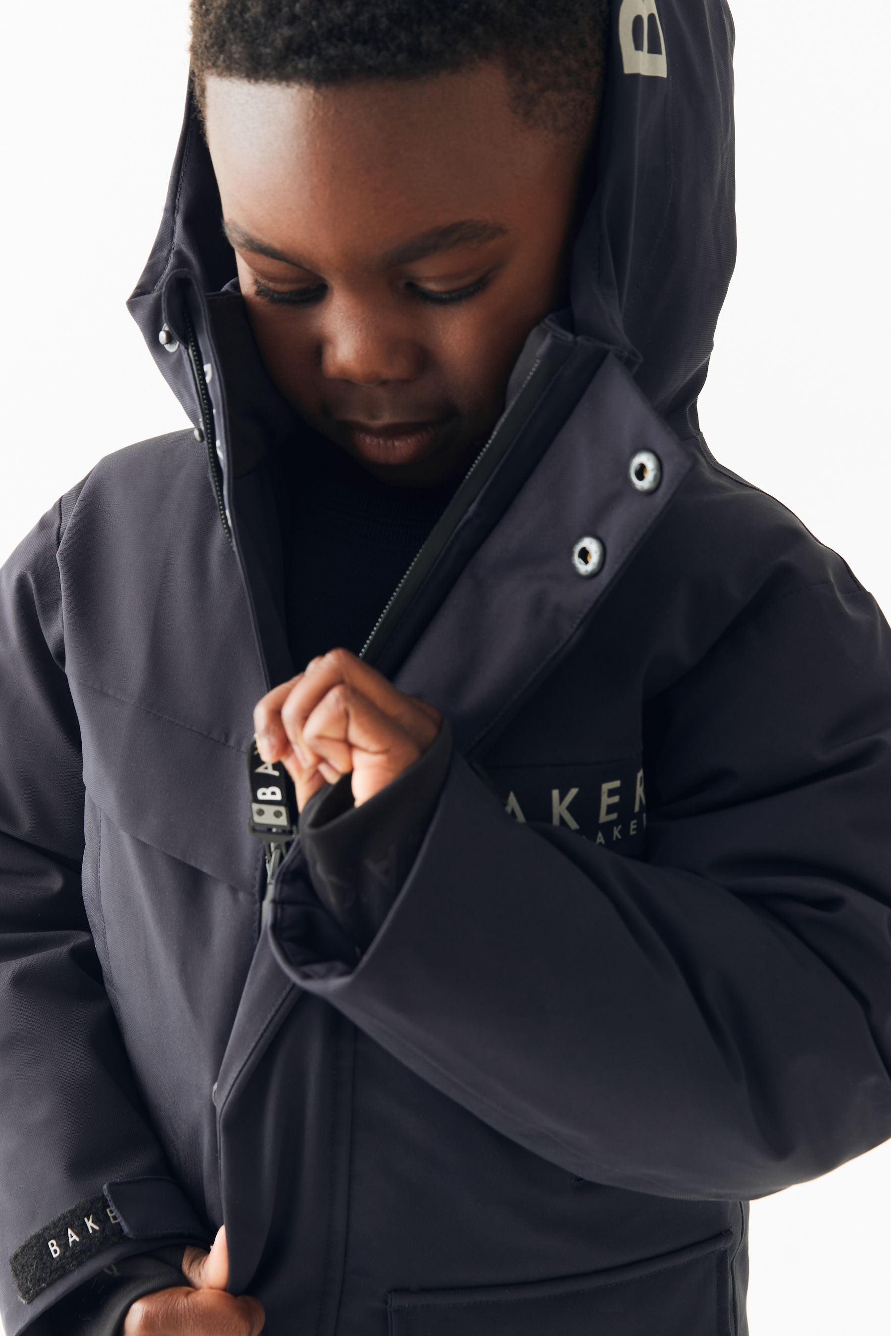 Baker by Ted Baker Navy Waterproof Parka Coat