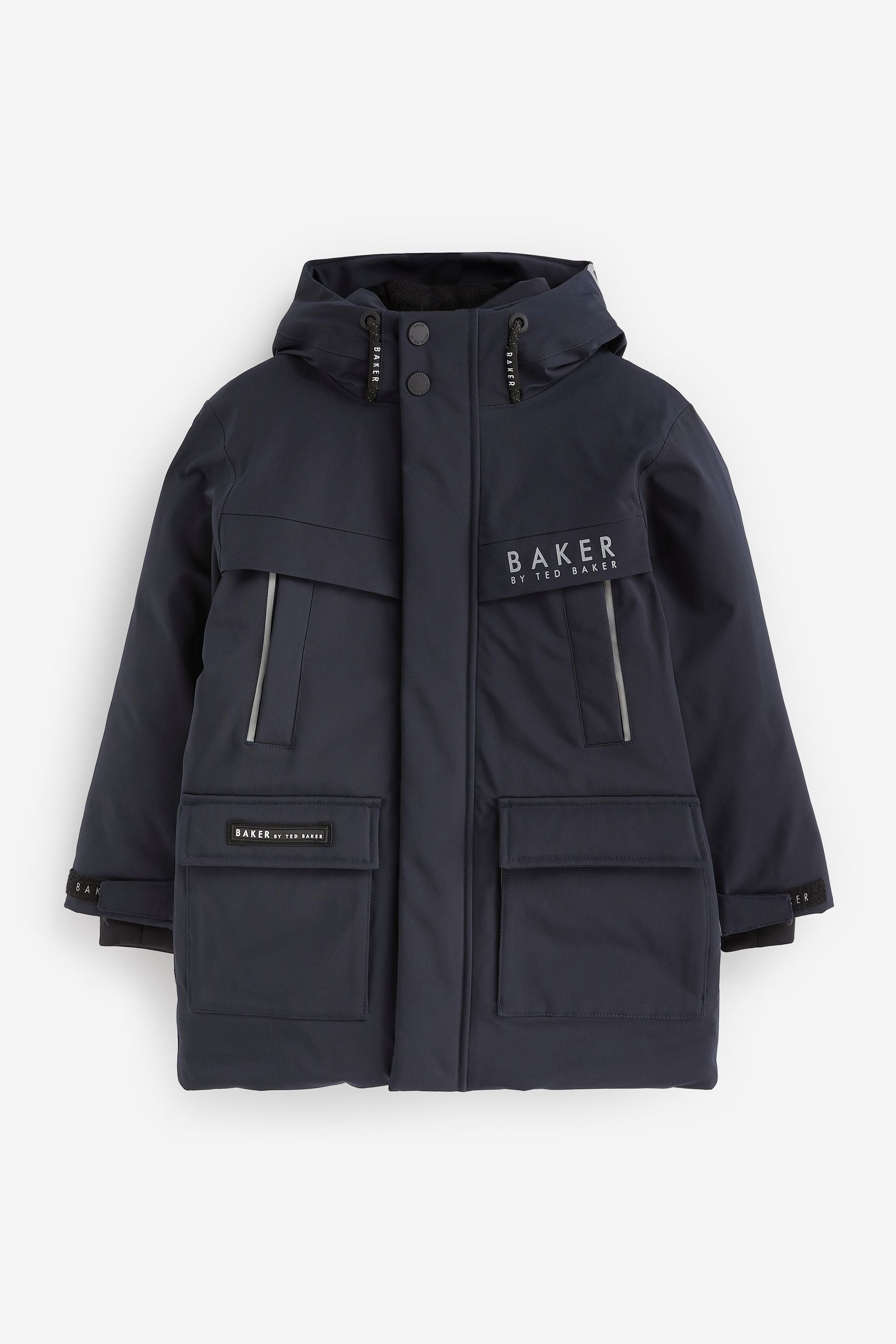 Baker by Ted Baker Navy Waterproof Parka Coat