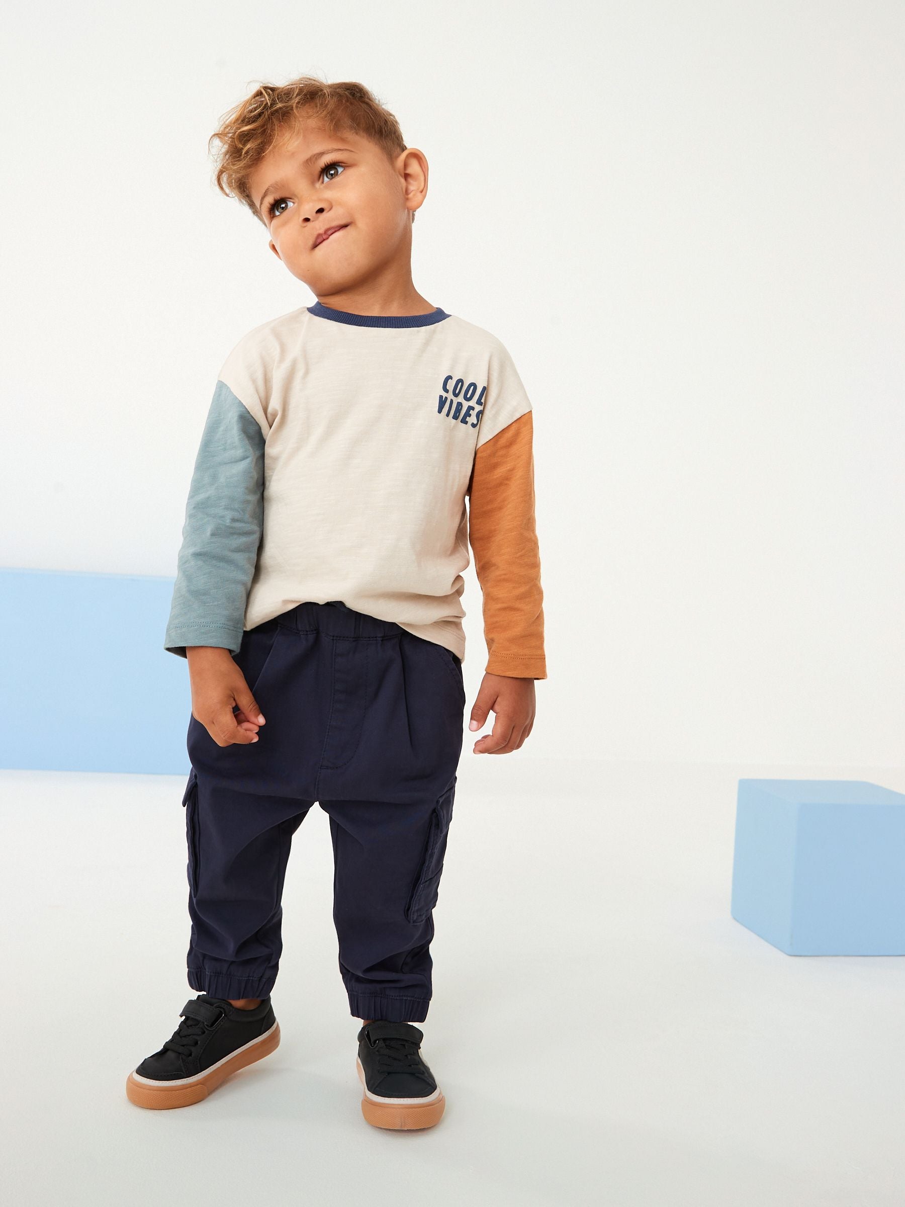 Navy Blue Cargo Trousers (3mths-7yrs)